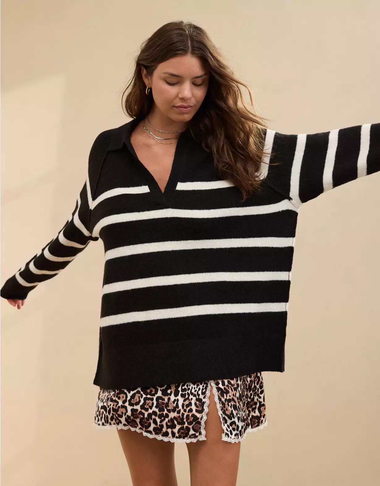 Aerie unREAL Polo Sweater Product Image