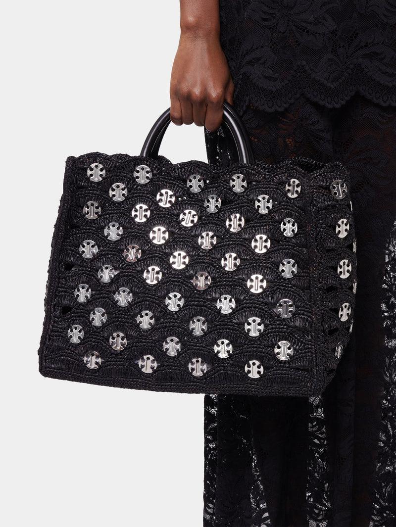 BLACK TOTE BAG IN RAFFIA Product Image