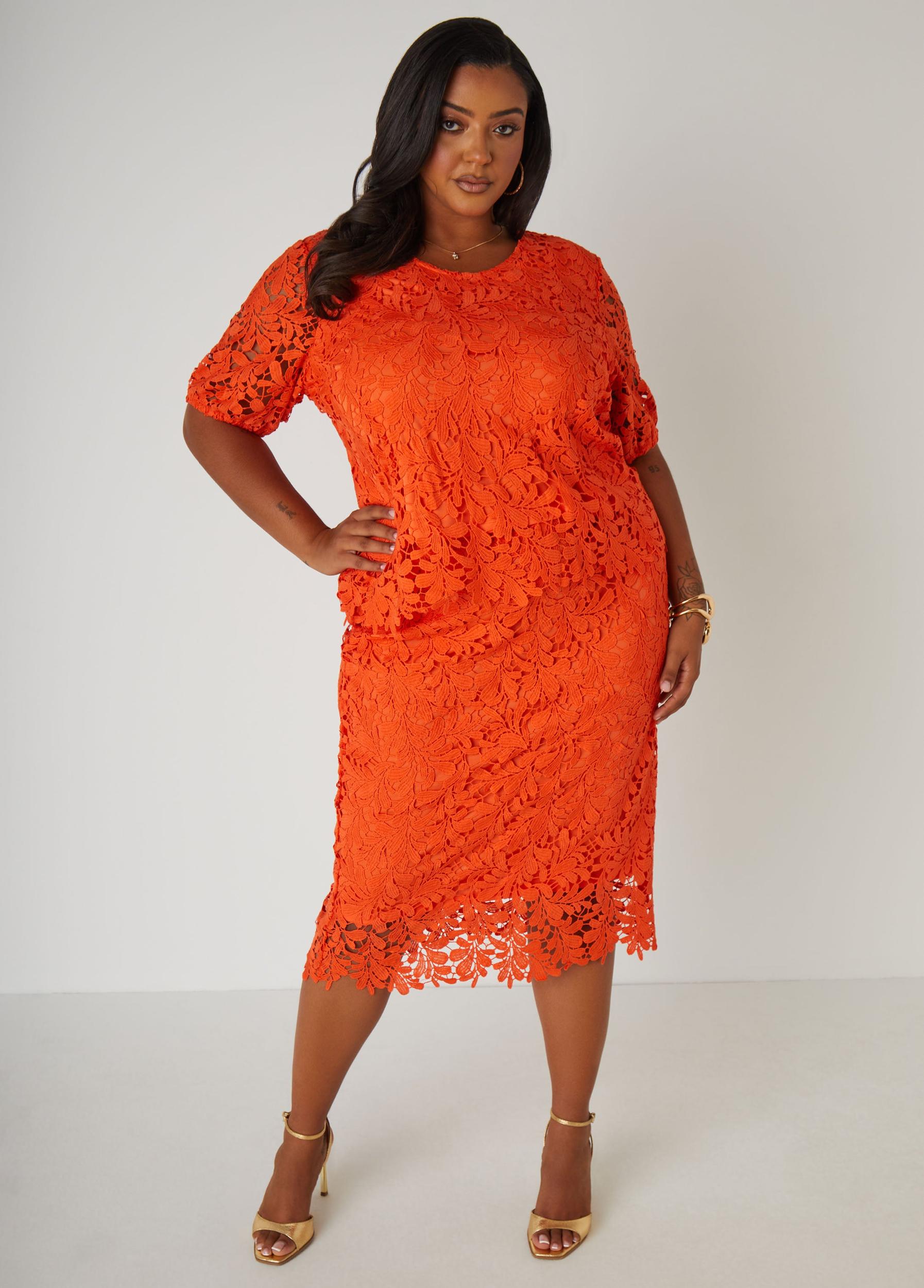 Corded Lace Midi Skirt Product Image