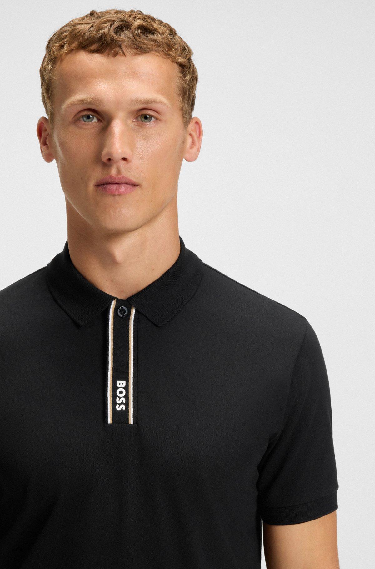 Paddy polo shirt with striped placket and logo Product Image