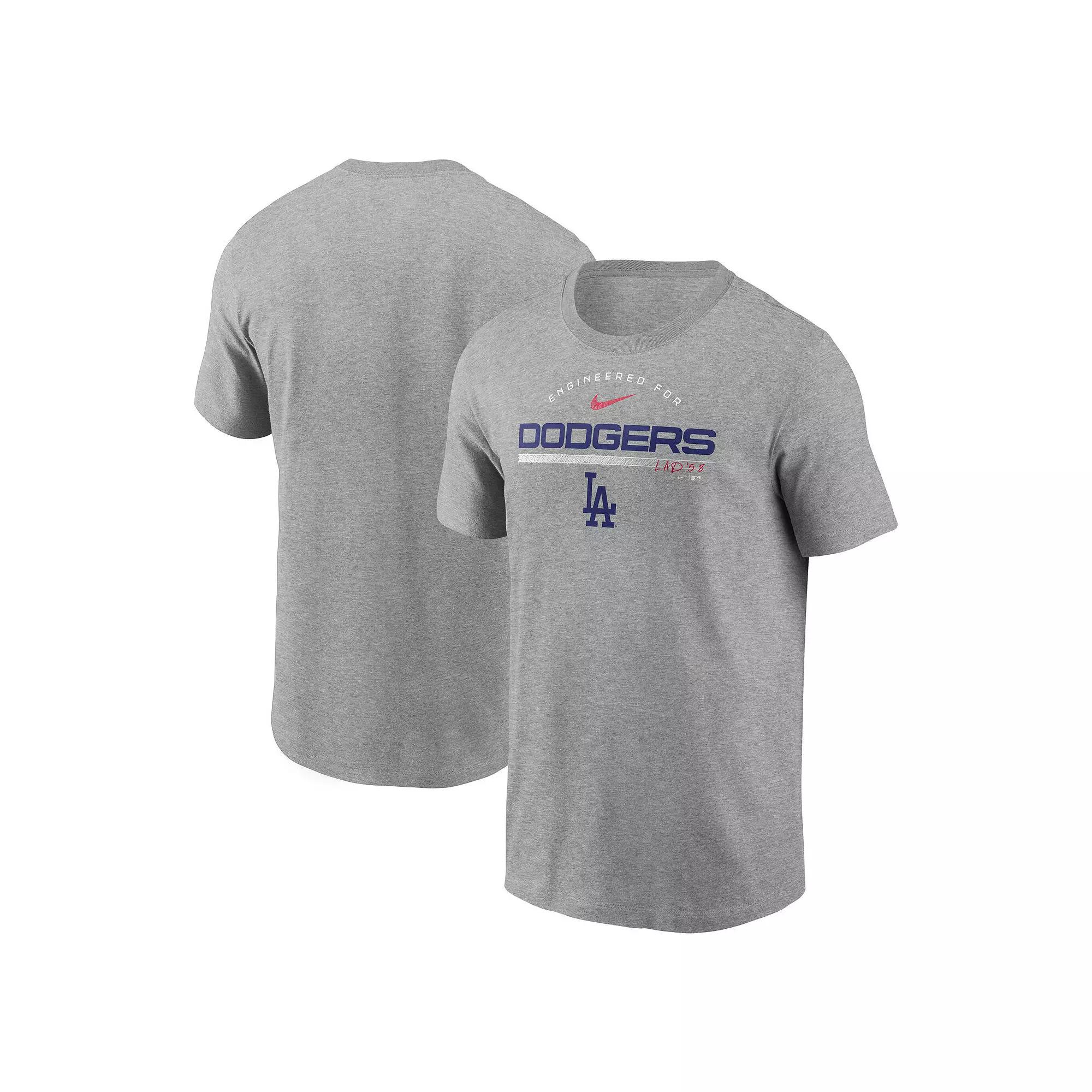 Men's Nike Heather Gray Los Angeles Dodgers Team Engineered Performance T-Shirt,  Product Image