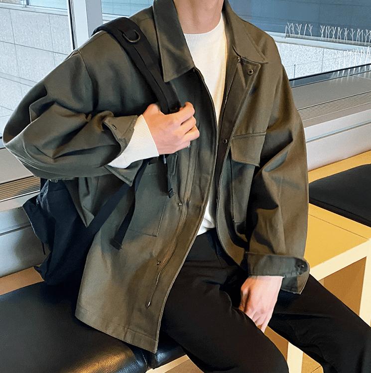 RT No. 2766 GREEN ZIP-UP COLLAR JK Product Image