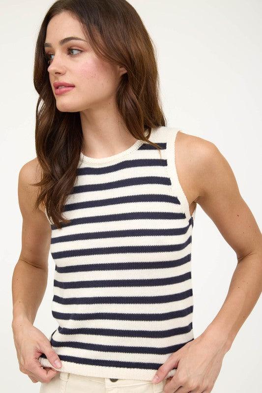 Nautical Stripe Sweater Tank Product Image