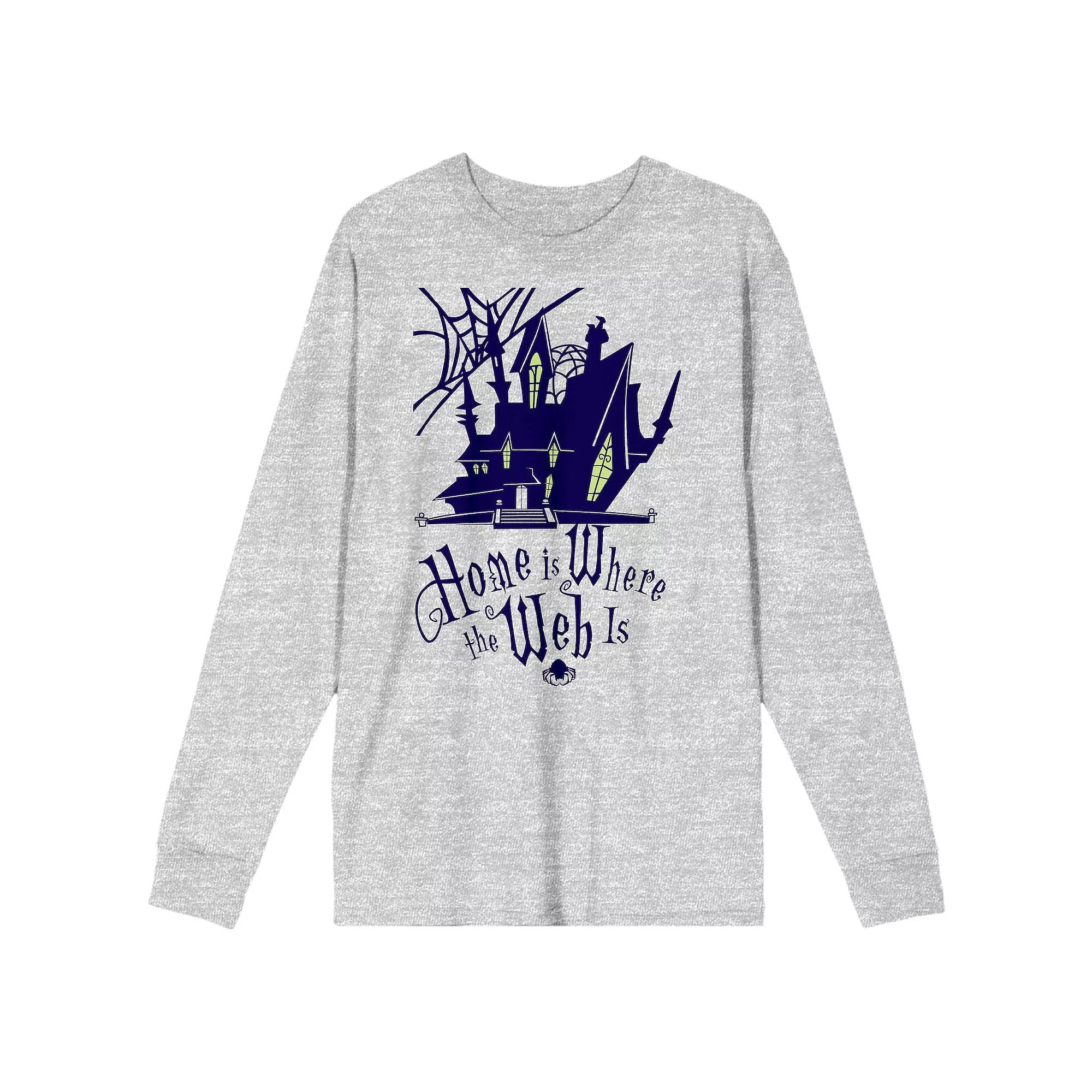 Men's Growing Up Creepie "Home Is Where The Web Is" Long Sleeve Graphic Tee,  Product Image
