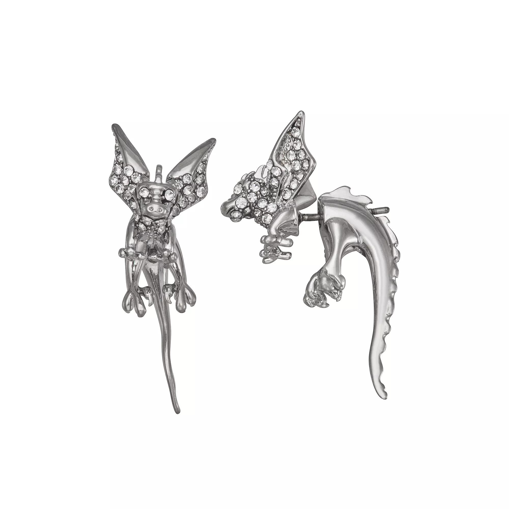 Simply Vera Vera Wang Dragon Front-Back Earrings, Women's, Silver Tone Product Image
