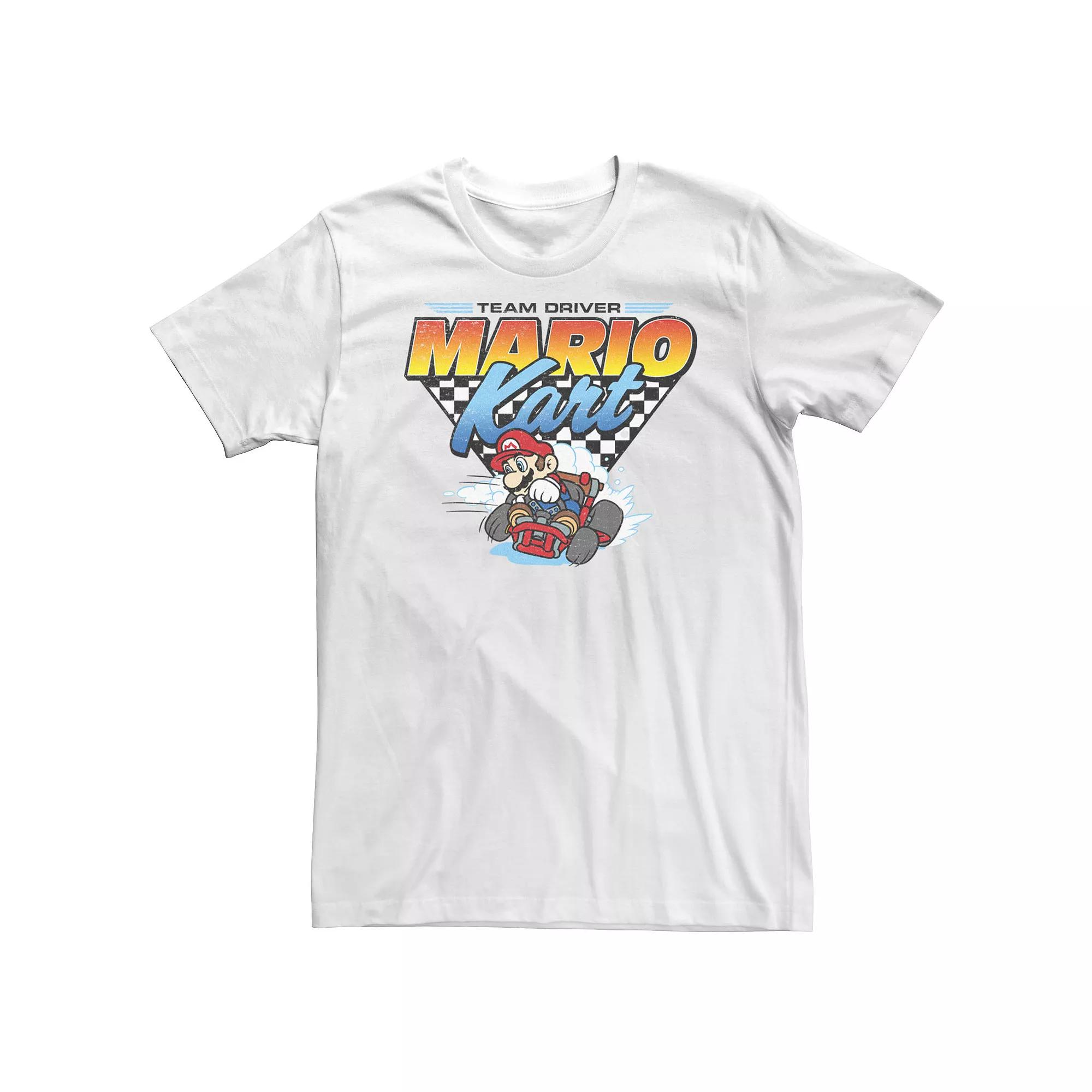 Big & Tall Nintendo Mario Kart Team Driver Poster Tee, Men's, Size: 4XL, White Product Image