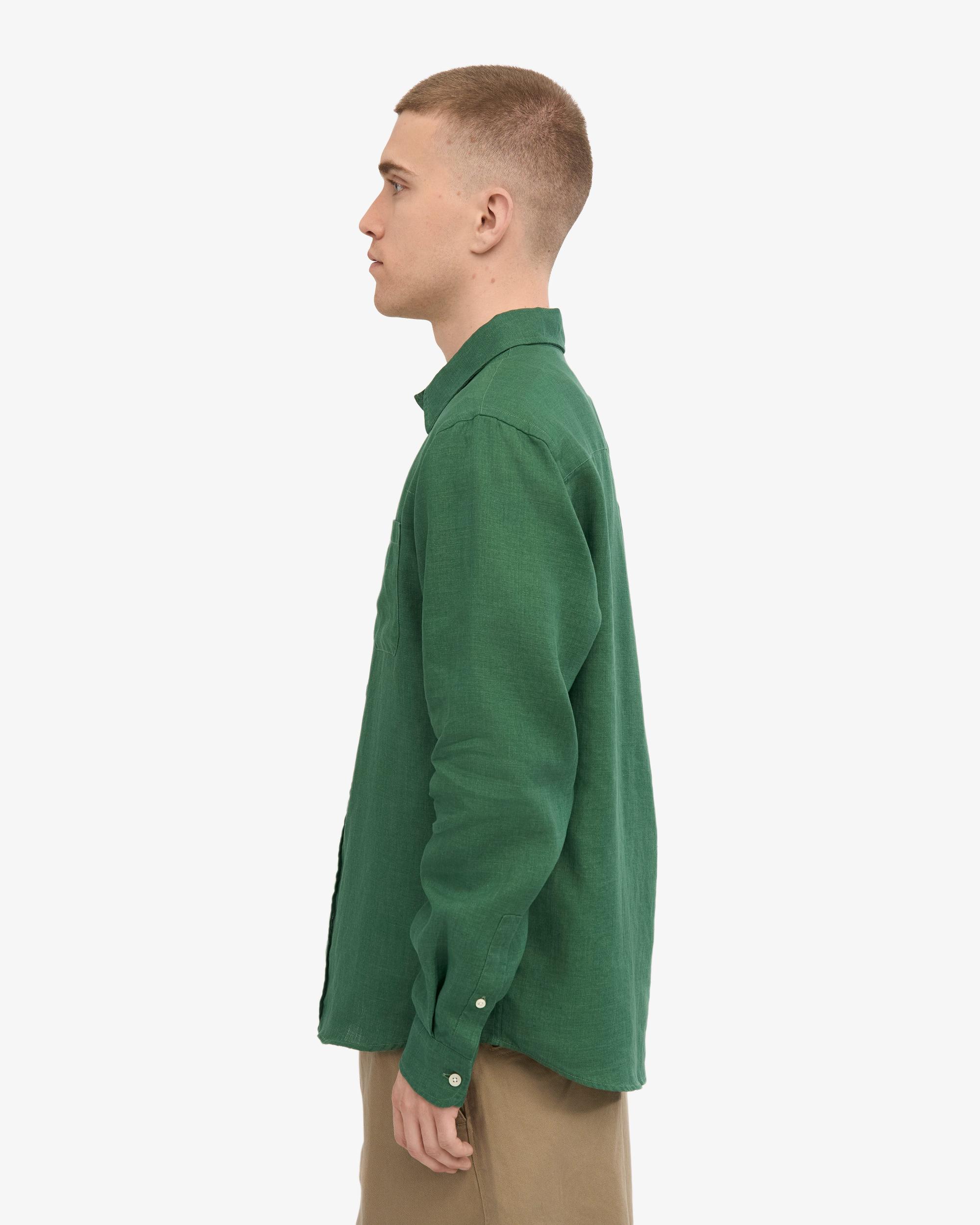 Linen Shirt - Emerald Green Product Image