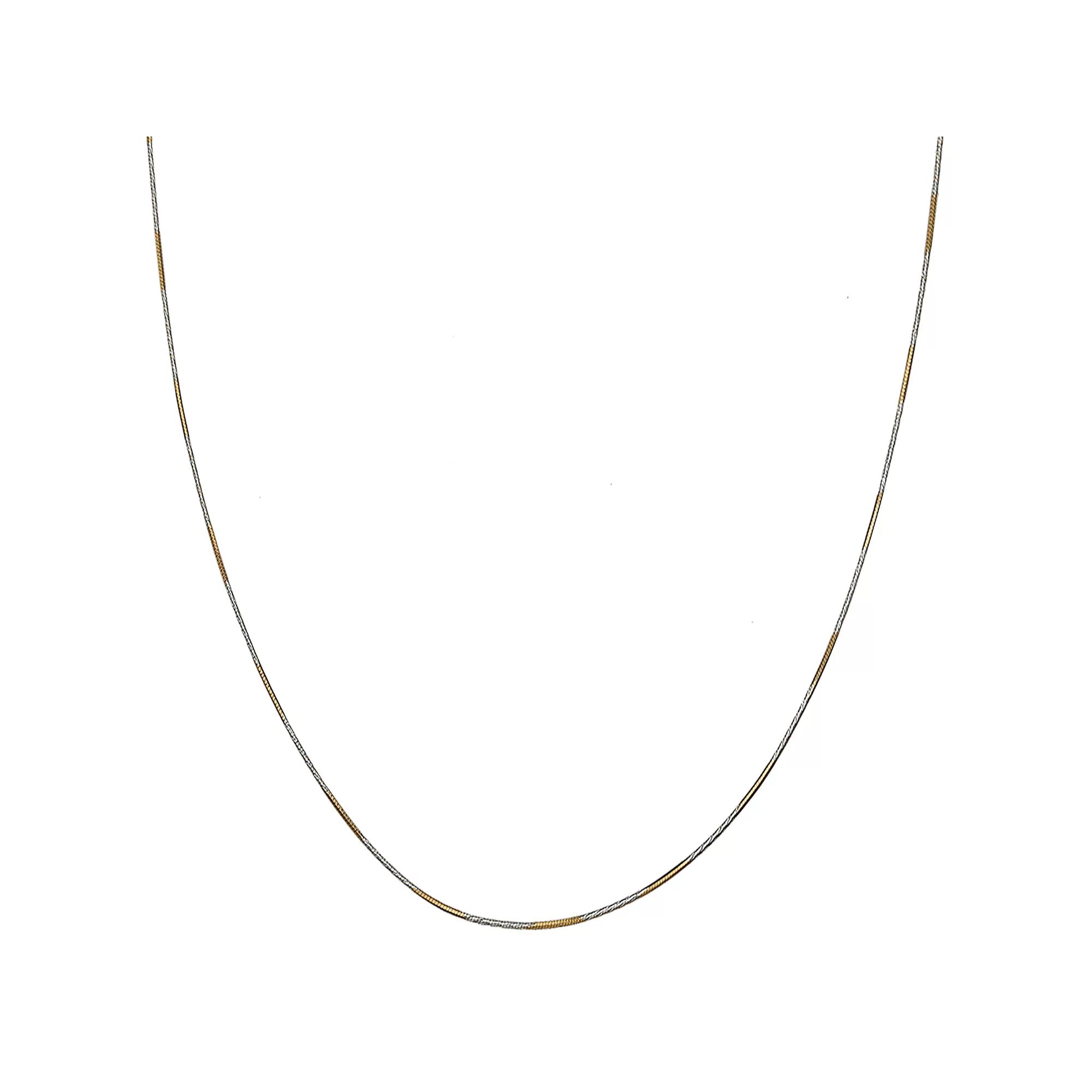 PRIMROSE Two-Tone Sterling Silver 18k Gold Plated Textured Square Snake Chain Necklace, Women's, Size: 18", Two Tone Product Image