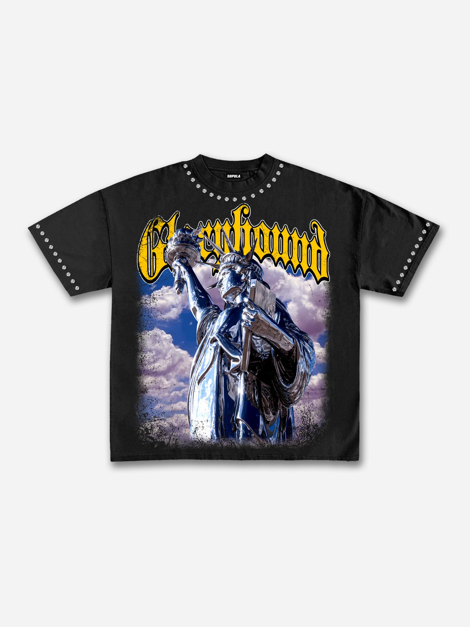Glorybound Electroplated Coated Statue Of Liberty Vintage Graphic Cotton T-shirt Product Image
