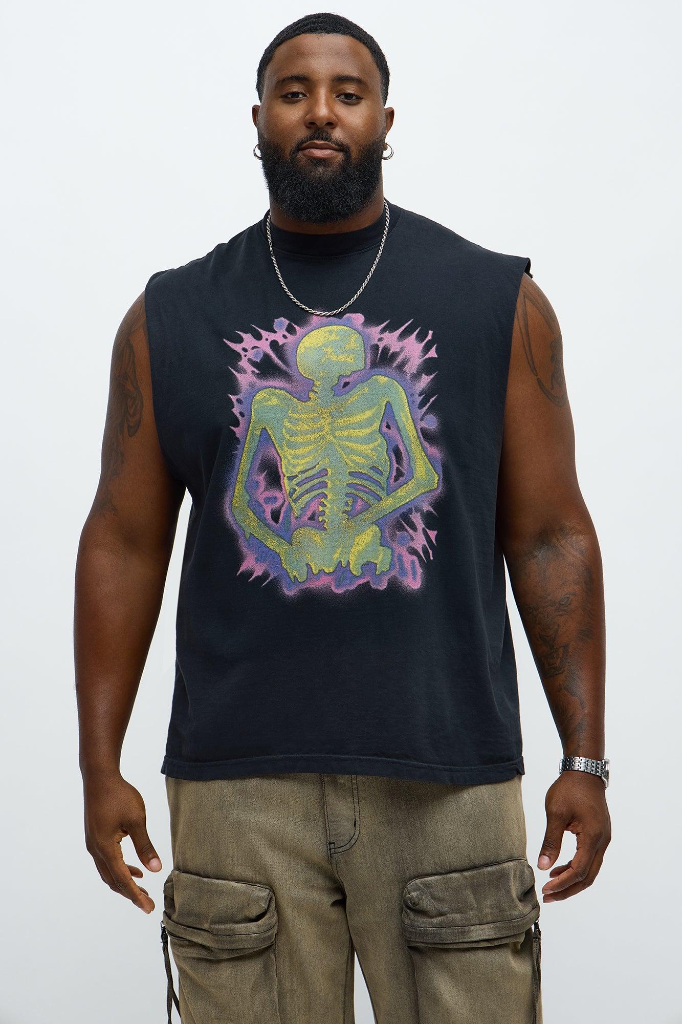 Big Aura Muscle Tee - Black Wash Male Product Image