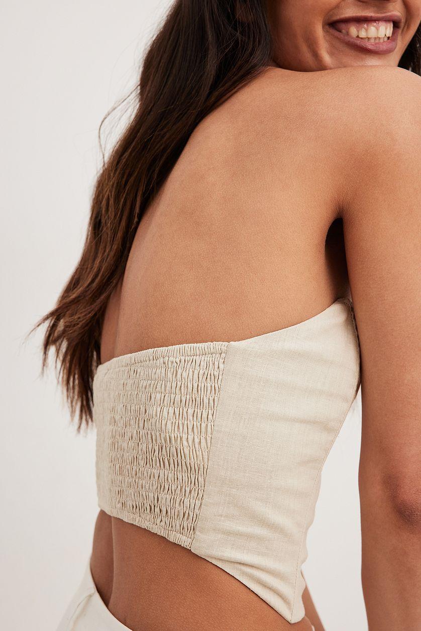 Linen Blend Corset Top Product Image