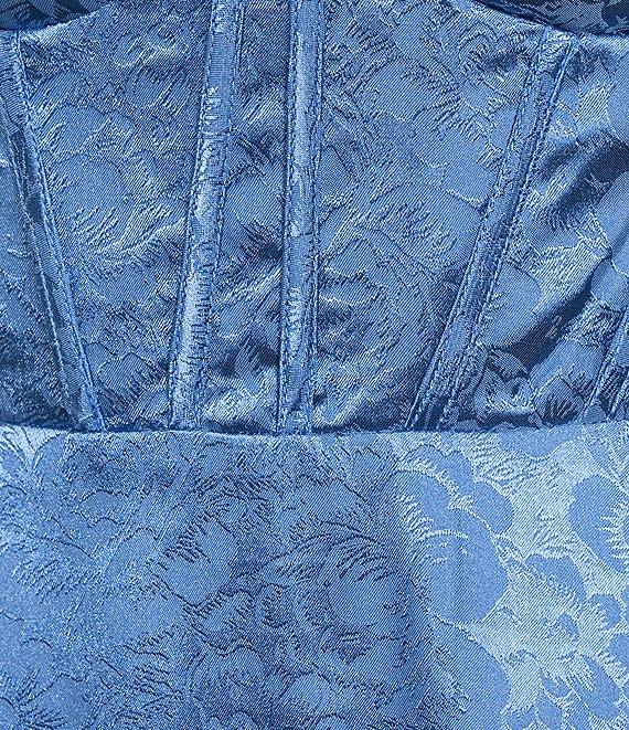 B. Darlin Spaghetti Strap Bustier Corset Bodice Pleated Lace Up Skirt Product Image