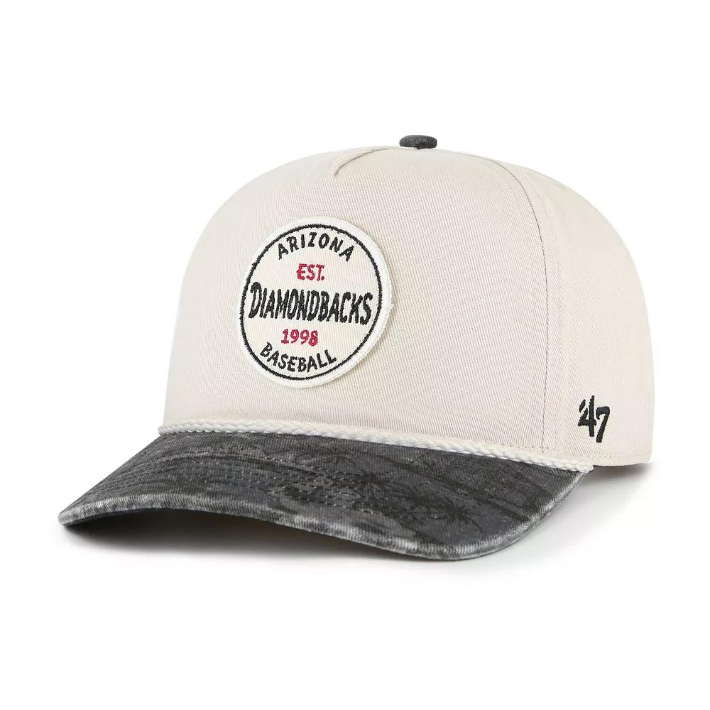 Men's '47 Cream/Black Arizona Diamondbacks Fiji Rope Hitch Adjustable Hat, Beige Product Image