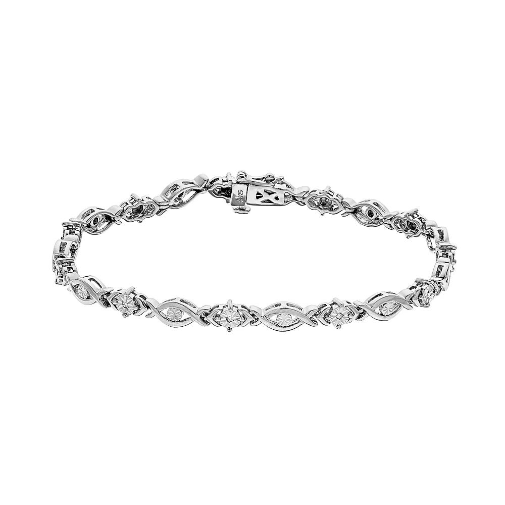 Sterling Silver Diamond Accent Marquise Bracelet, Women's, Size: 7.25" Product Image