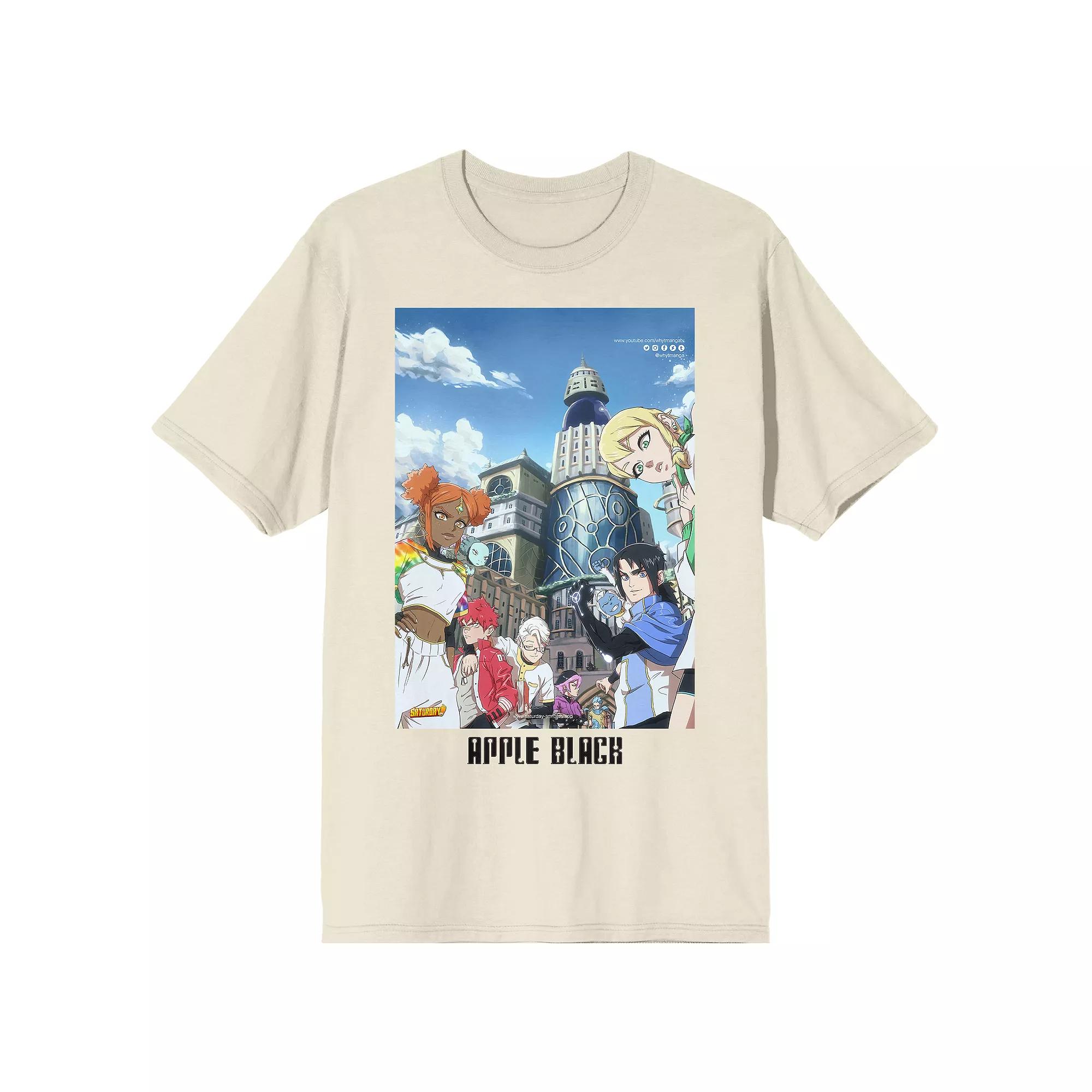 Men's Apple Black Poster Design Graphic Tee,  Product Image