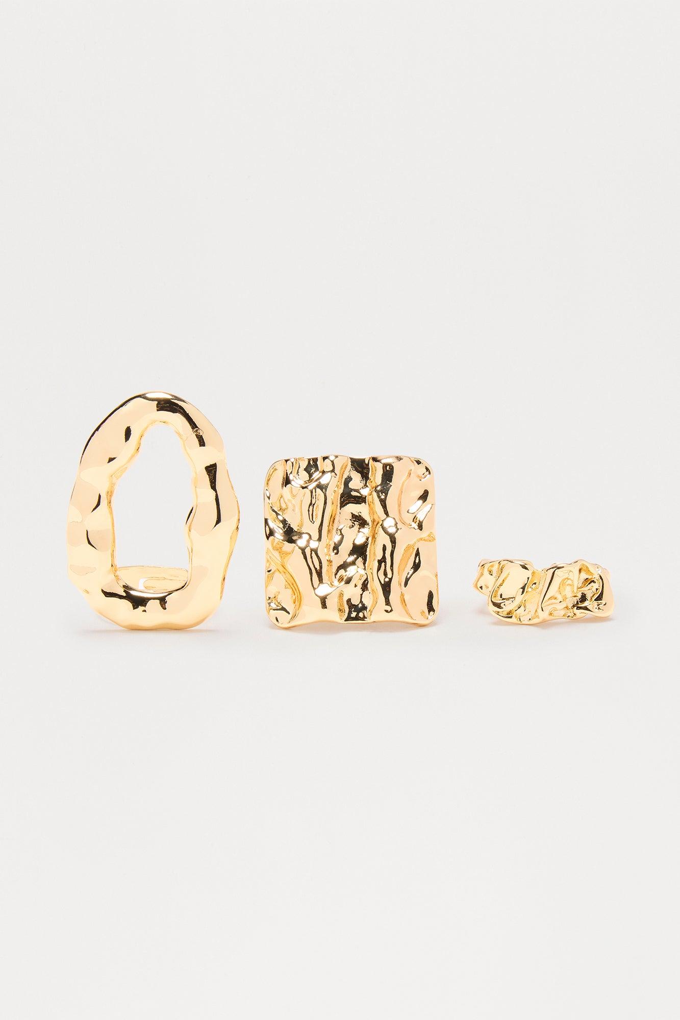 All To Myself 3 Piece Ring Set - Gold Female Product Image