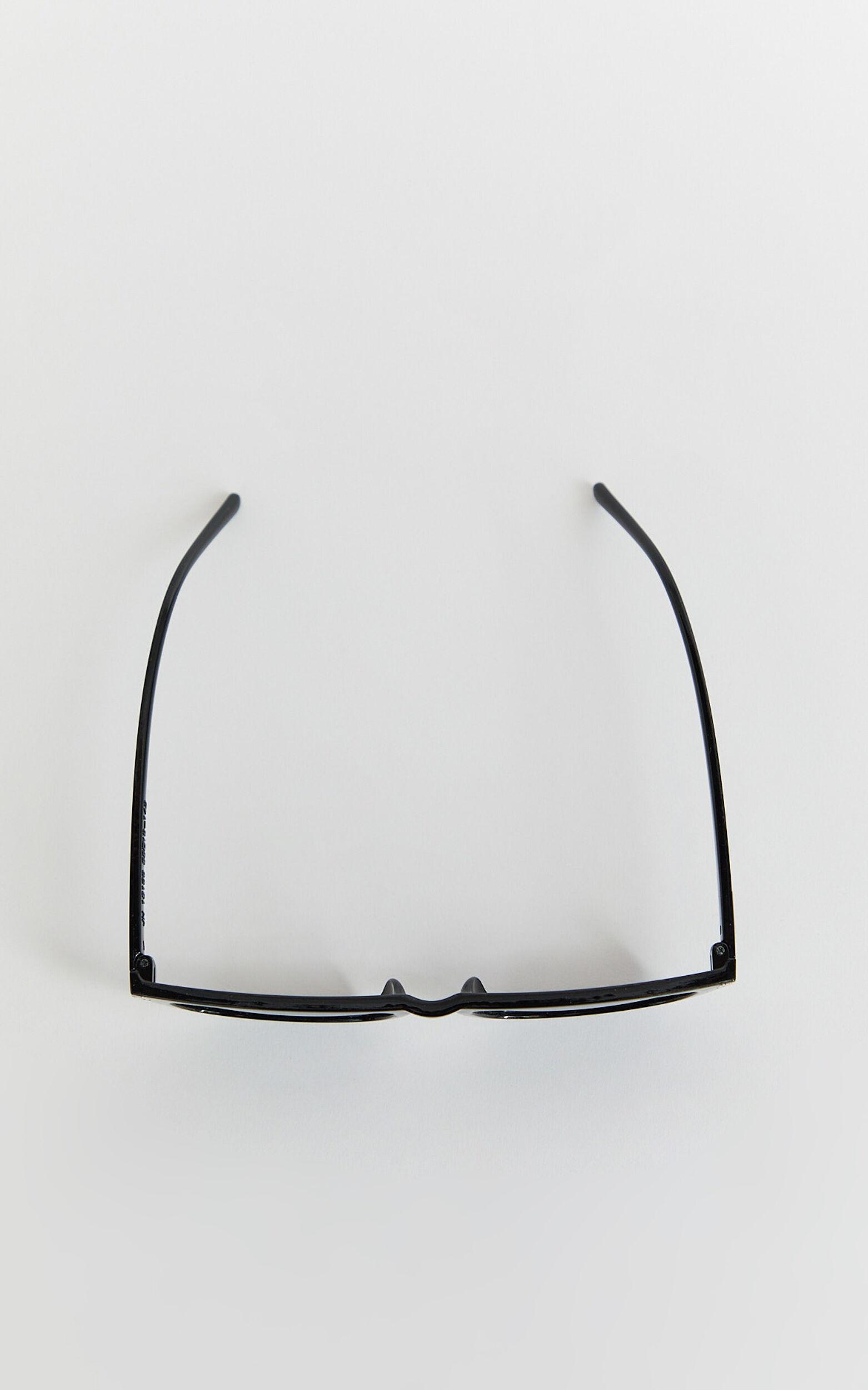 Colette Sunglasses - Small Rectangle Sunglasses in Black Product Image