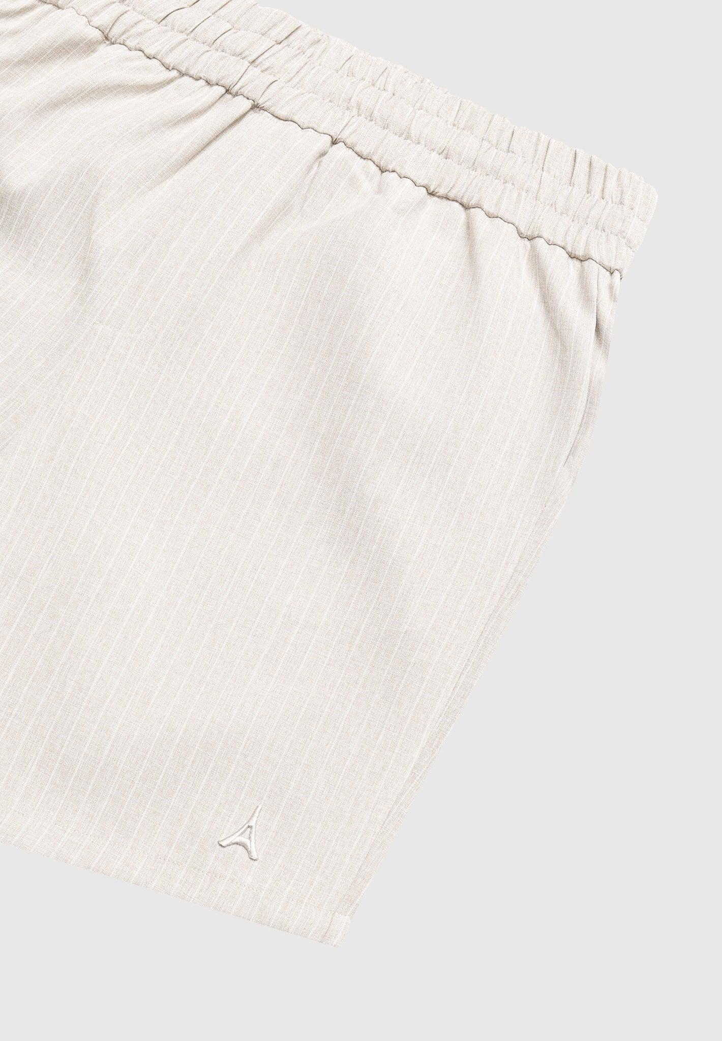 Pinstripe Shorts - Beige Male Product Image