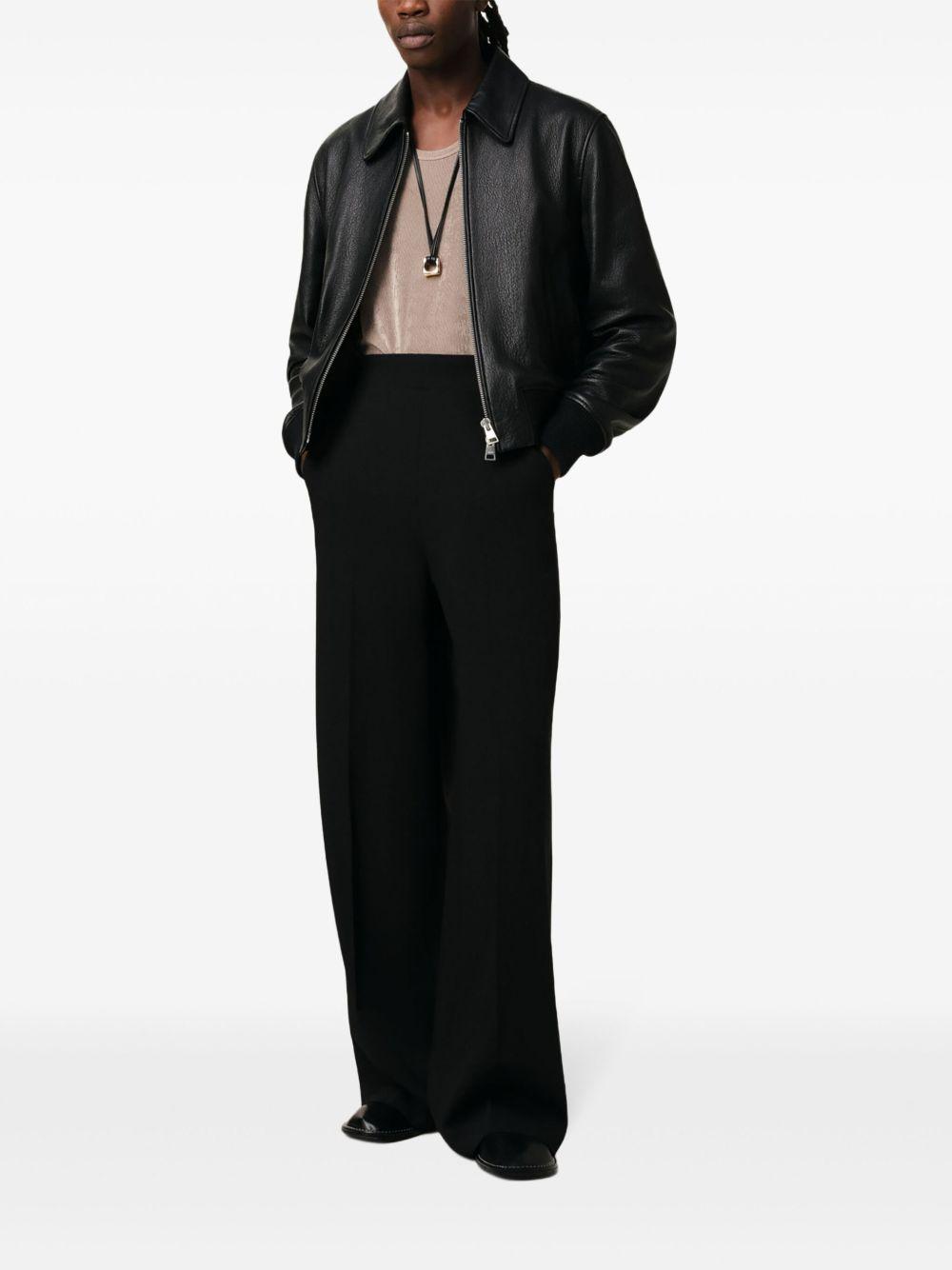 zipped leather jacket Product Image