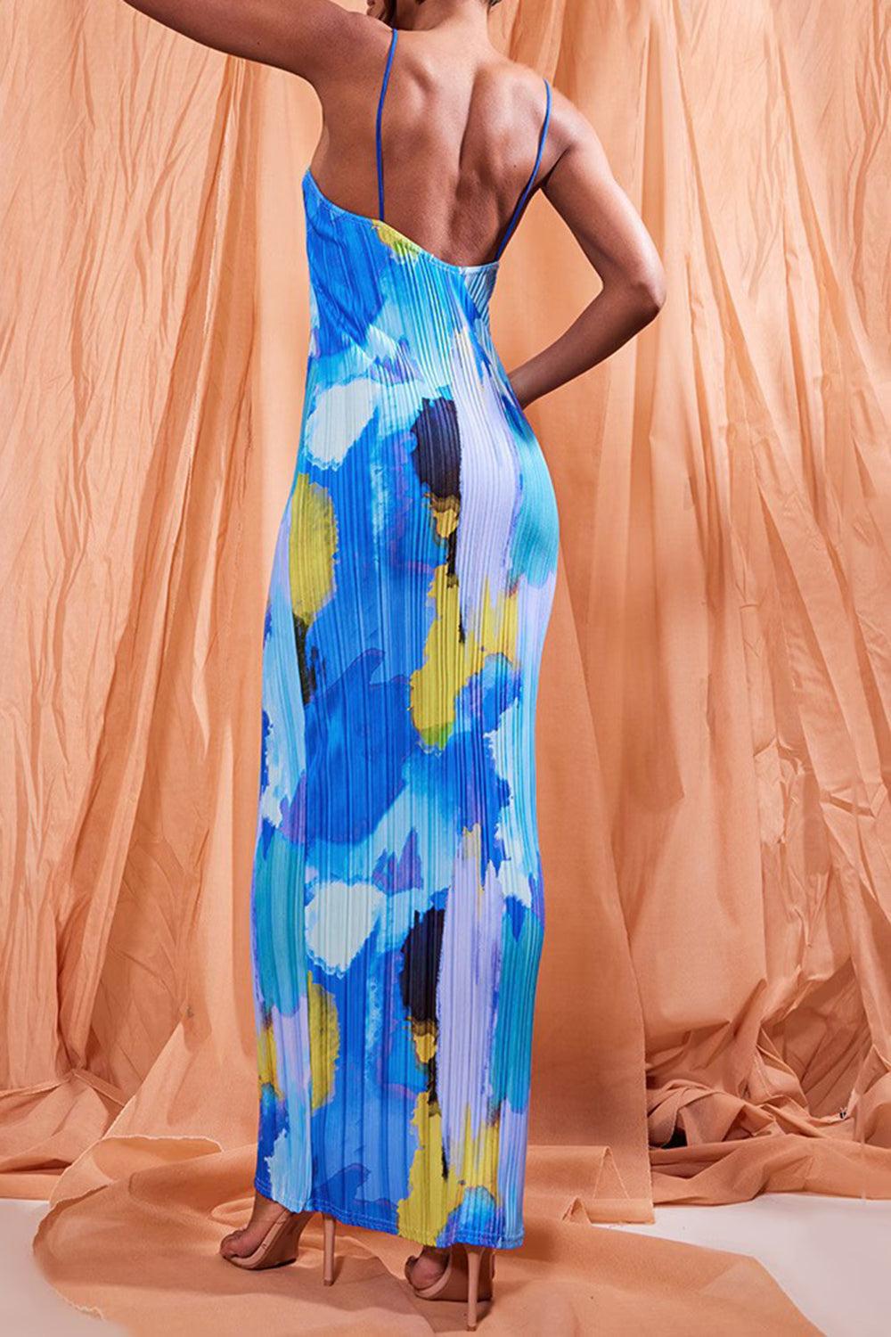 Backless Printed Maxi Cami Dress Product Image