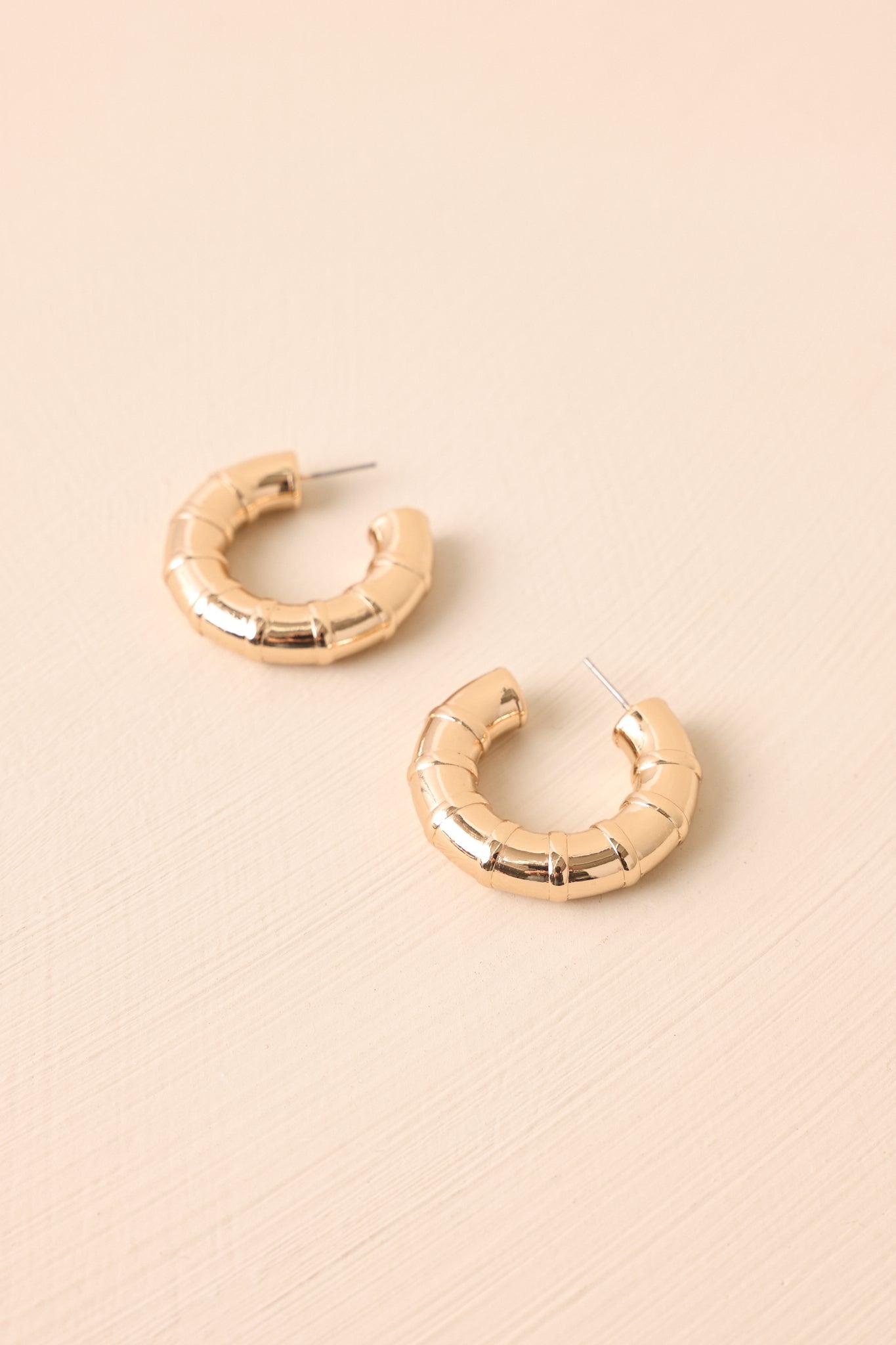 Chasing That Feeling Gold Textured Hoop Earrings Product Image