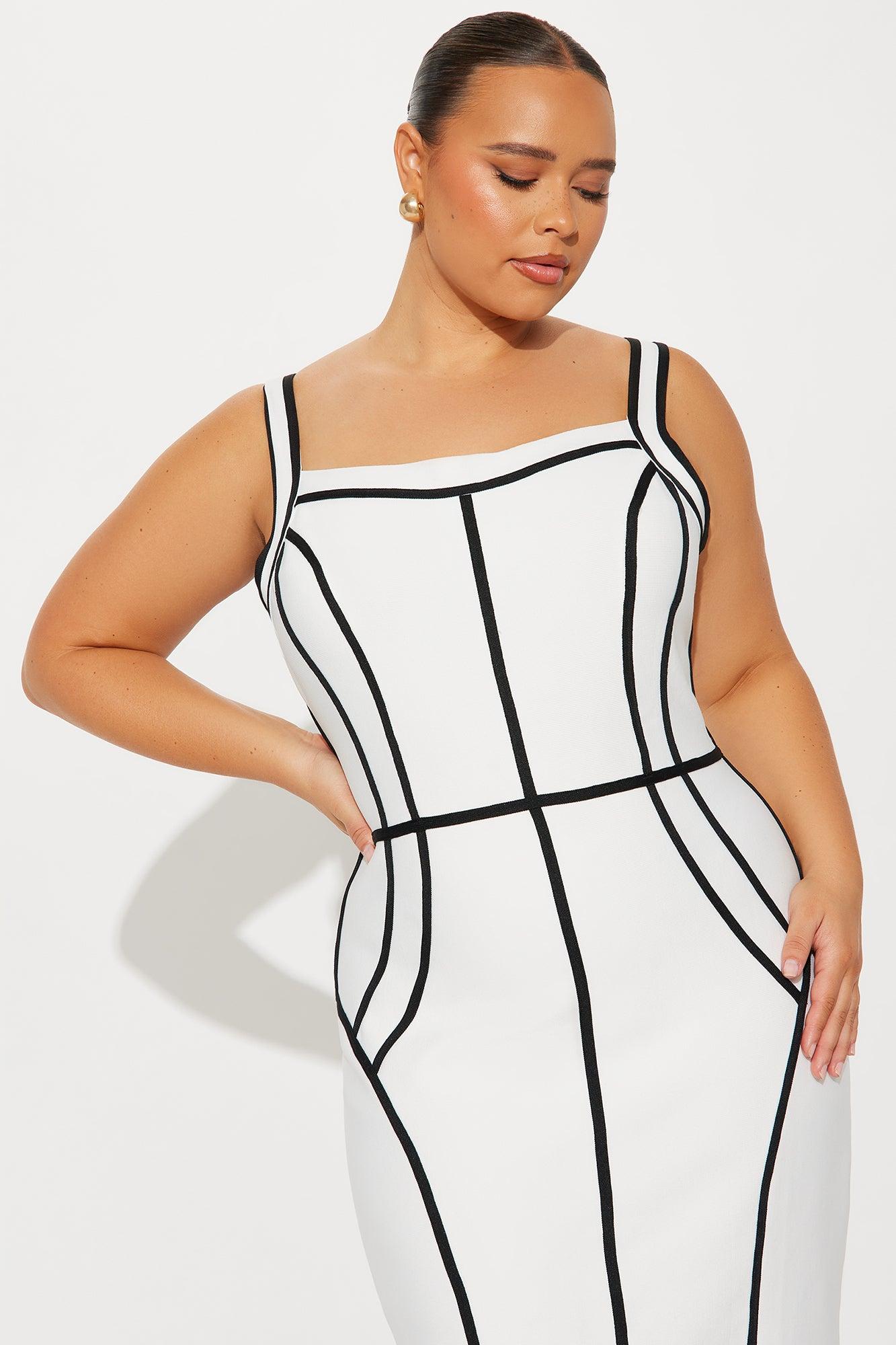 Ivy Bandage Maxi Dress - White/Black Product Image