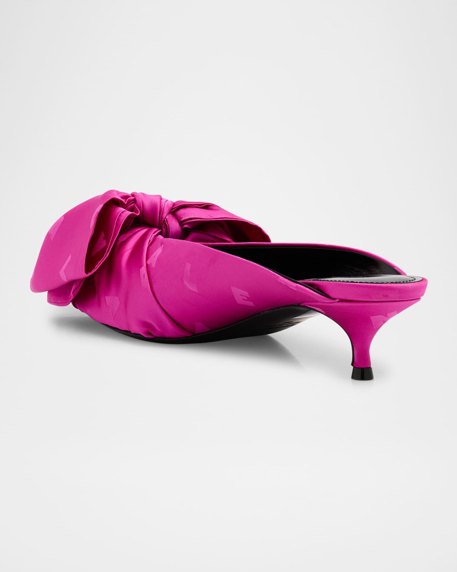 Knife Lavalière Logo Jacquard Bow Mule Pumps Product Image