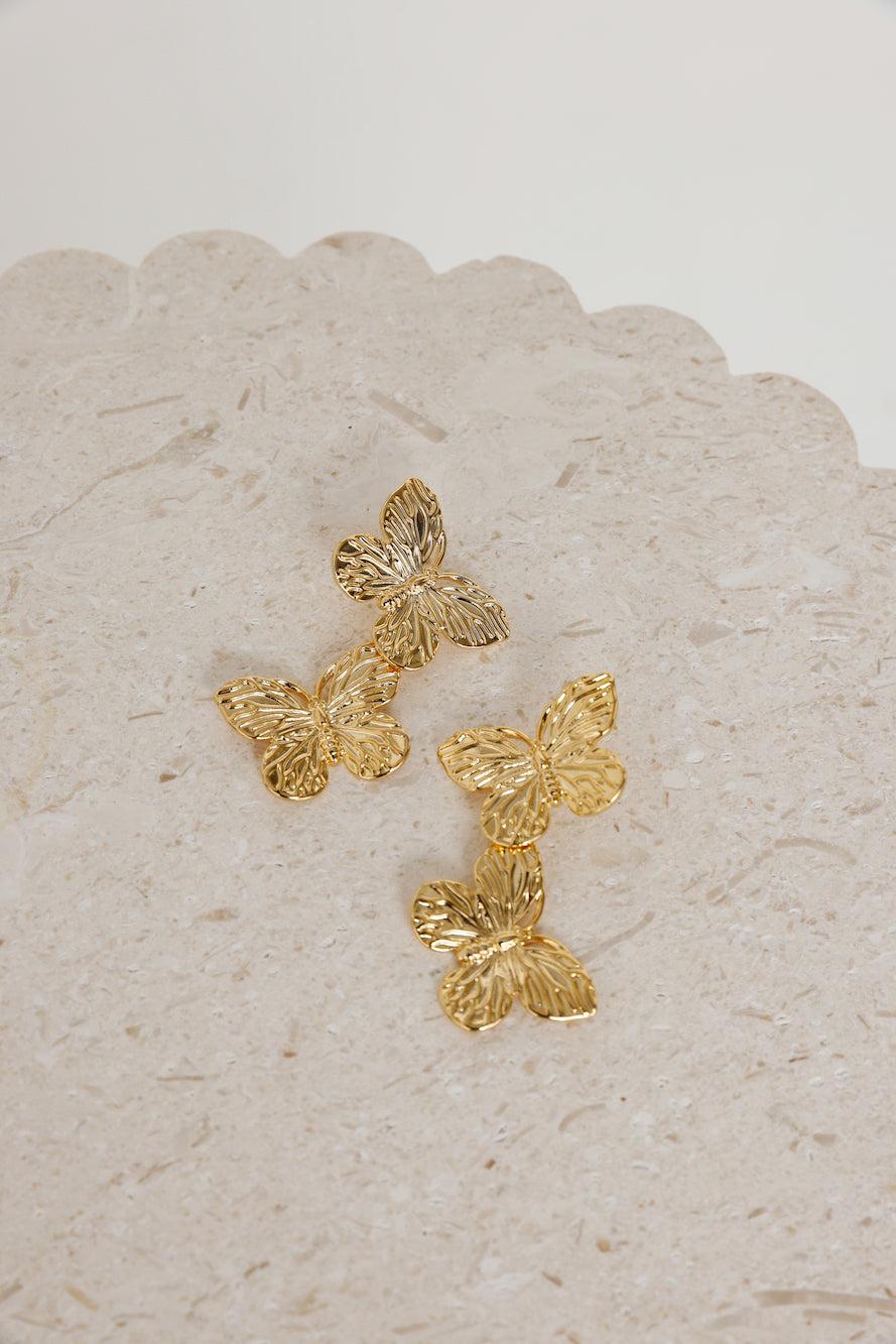 18k Gold Plated Free Air Earrings Gold Product Image