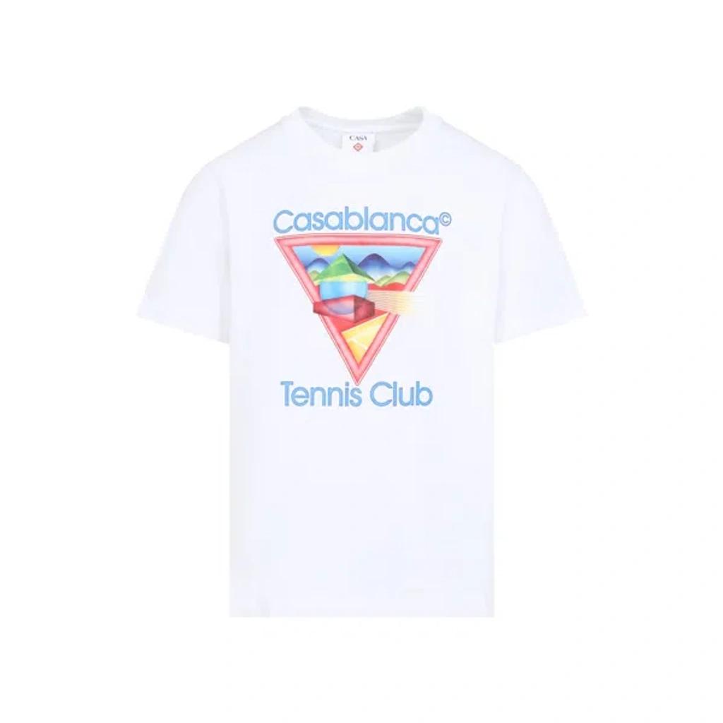 CASABLANCA Cotton Crew Neck T-shirt With Graphic Print In White Product Image