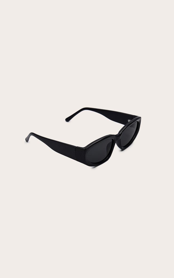 Black Chunky Angled Sunglasses Product Image