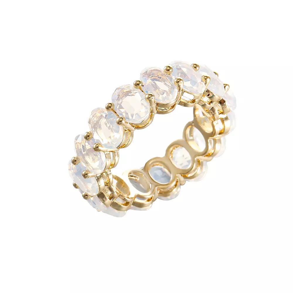 City Luxe Crystal Eternity Band Ring, Women's, Size: 10, October Gold Tone Product Image