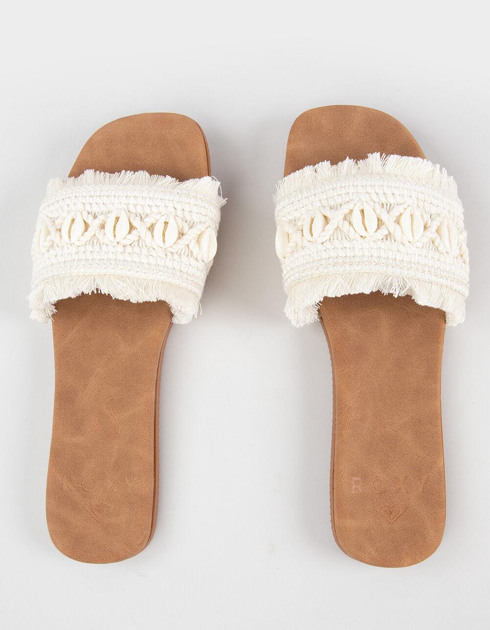 ROXY Positano Womens Slide Sandals - CREAM Product Image