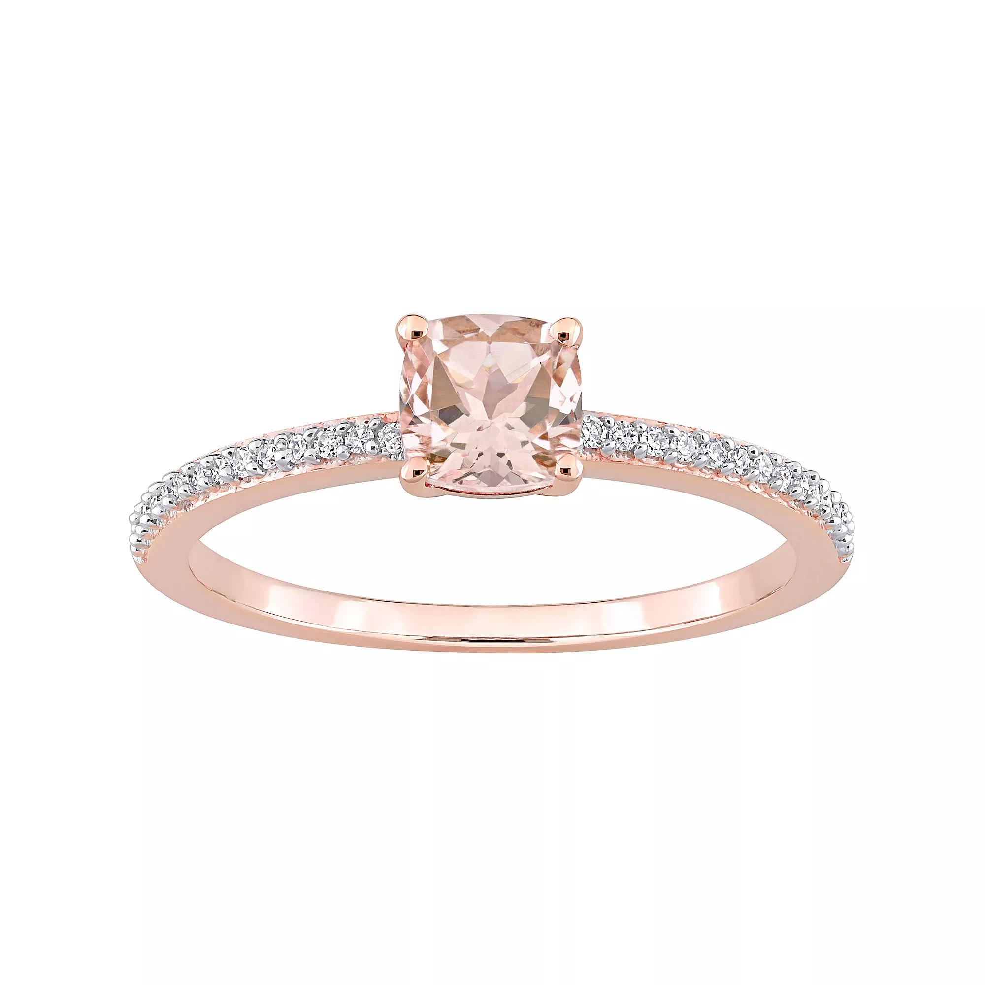 Stella Grace 10k Rose Gold Morganite & Diamond Accent Promise Ring, Women's,  Product Image