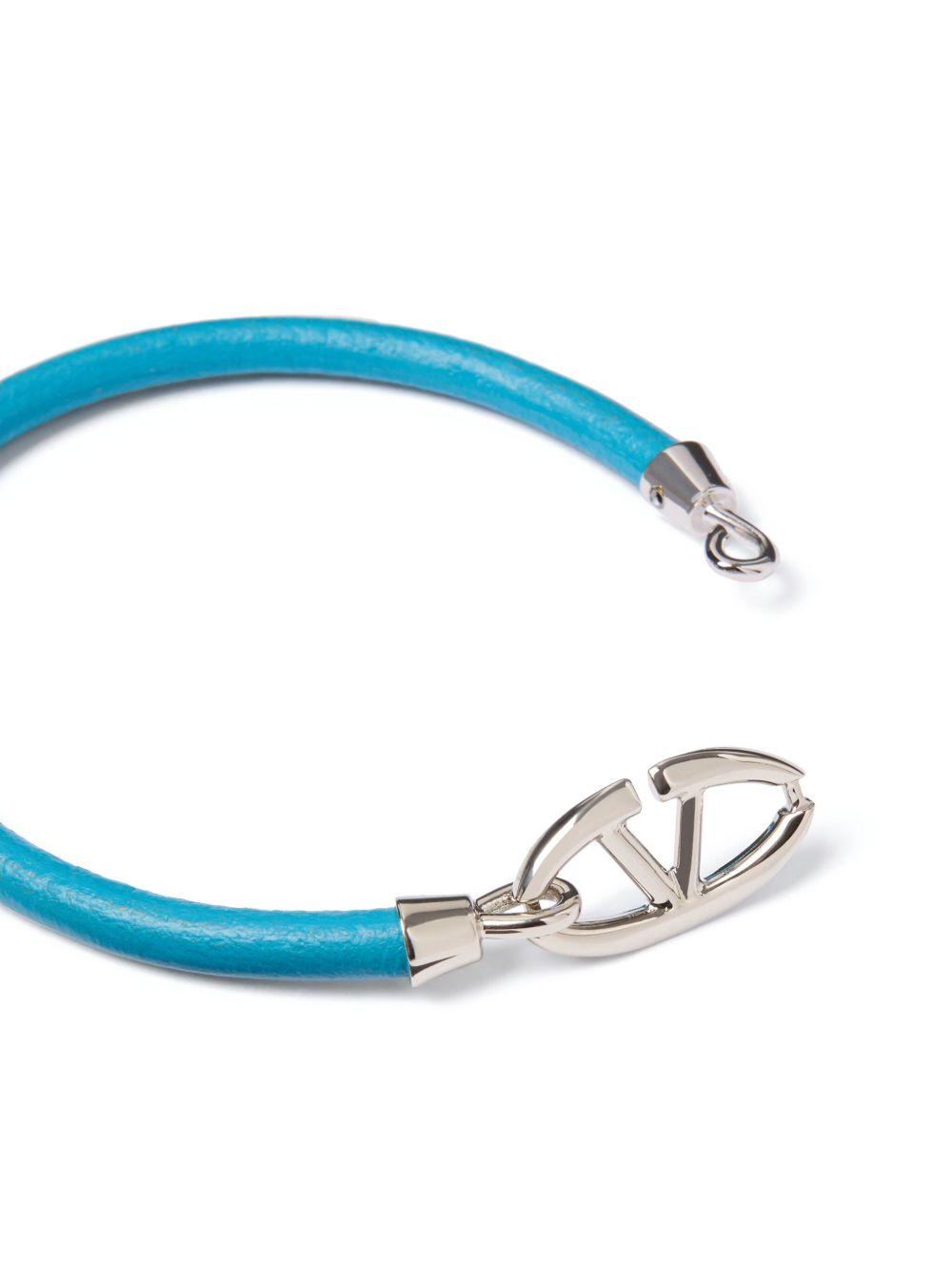 logo-plaque leather bracelet Product Image