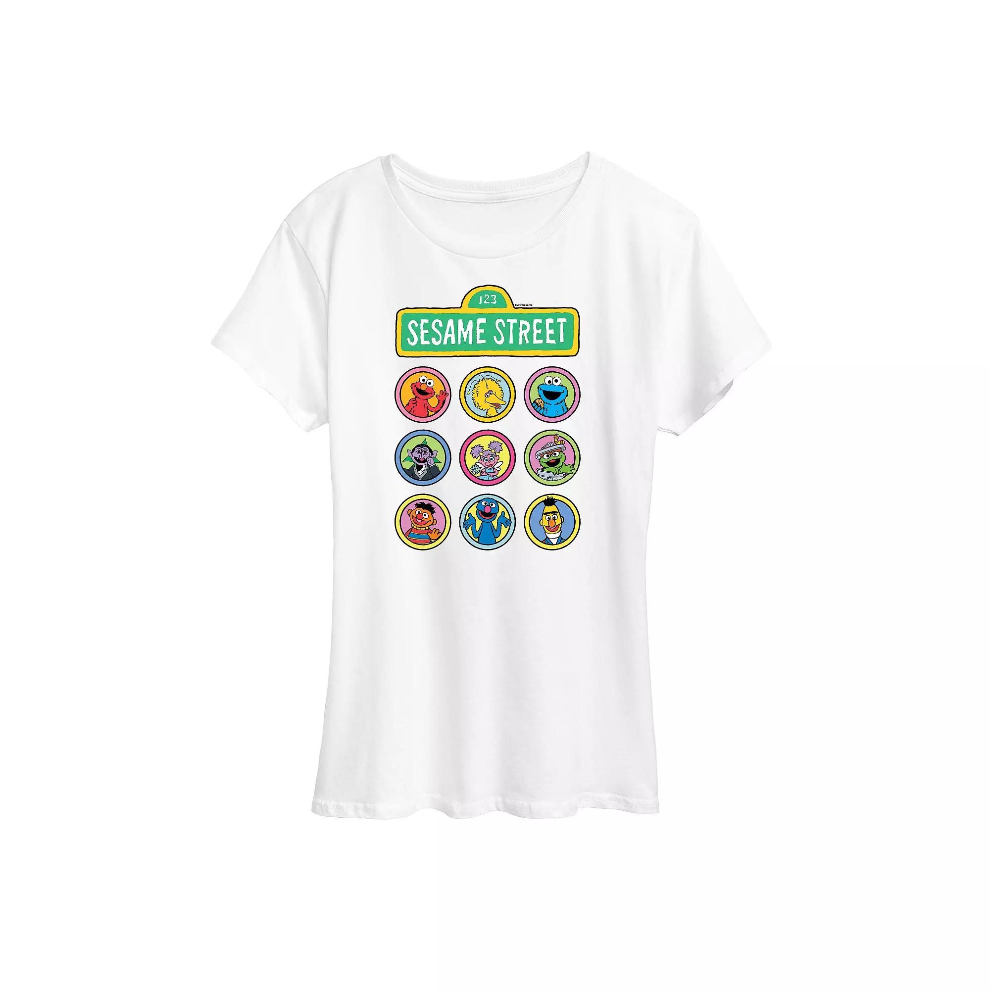 Women's Sesame Street Character Grid Graphic Tee, Girl's,  Product Image