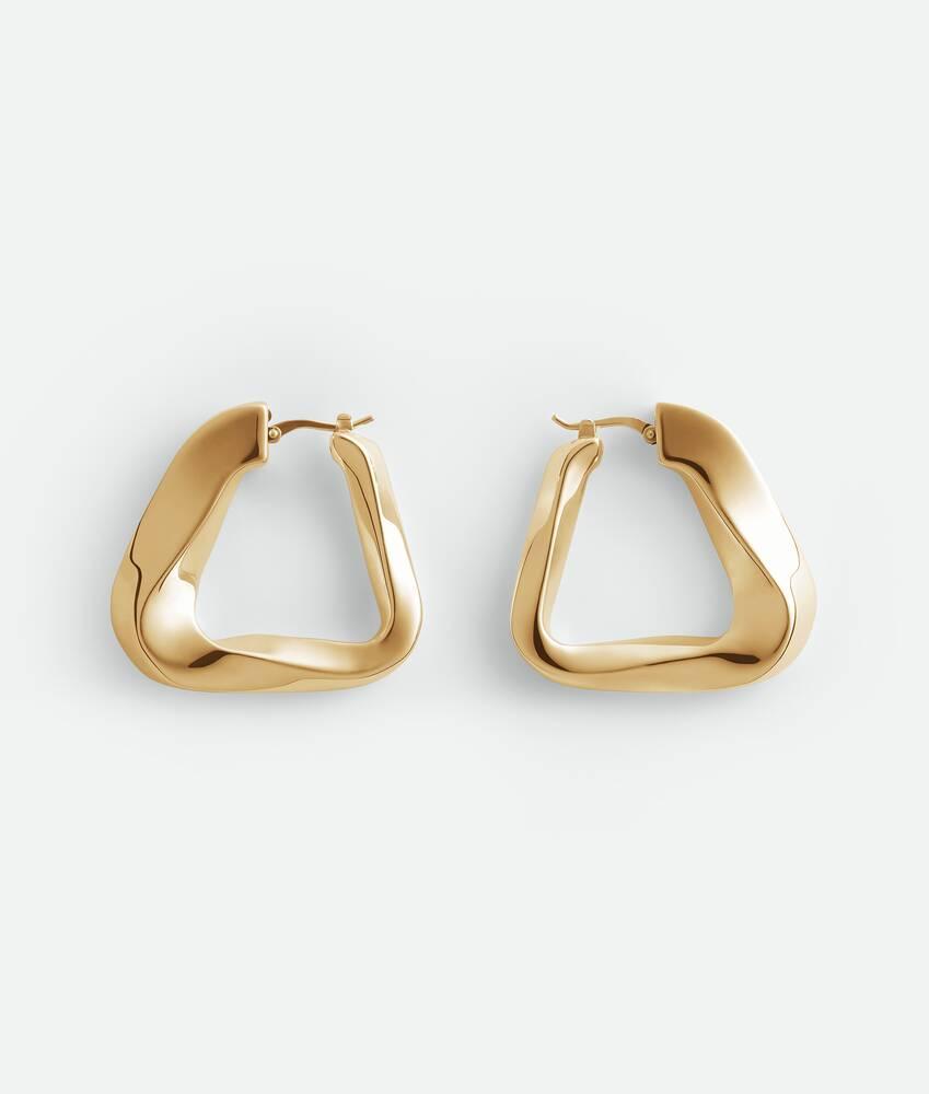 Women's Large Twist Triangle Hoop Earrings in Yellow gold Product Image