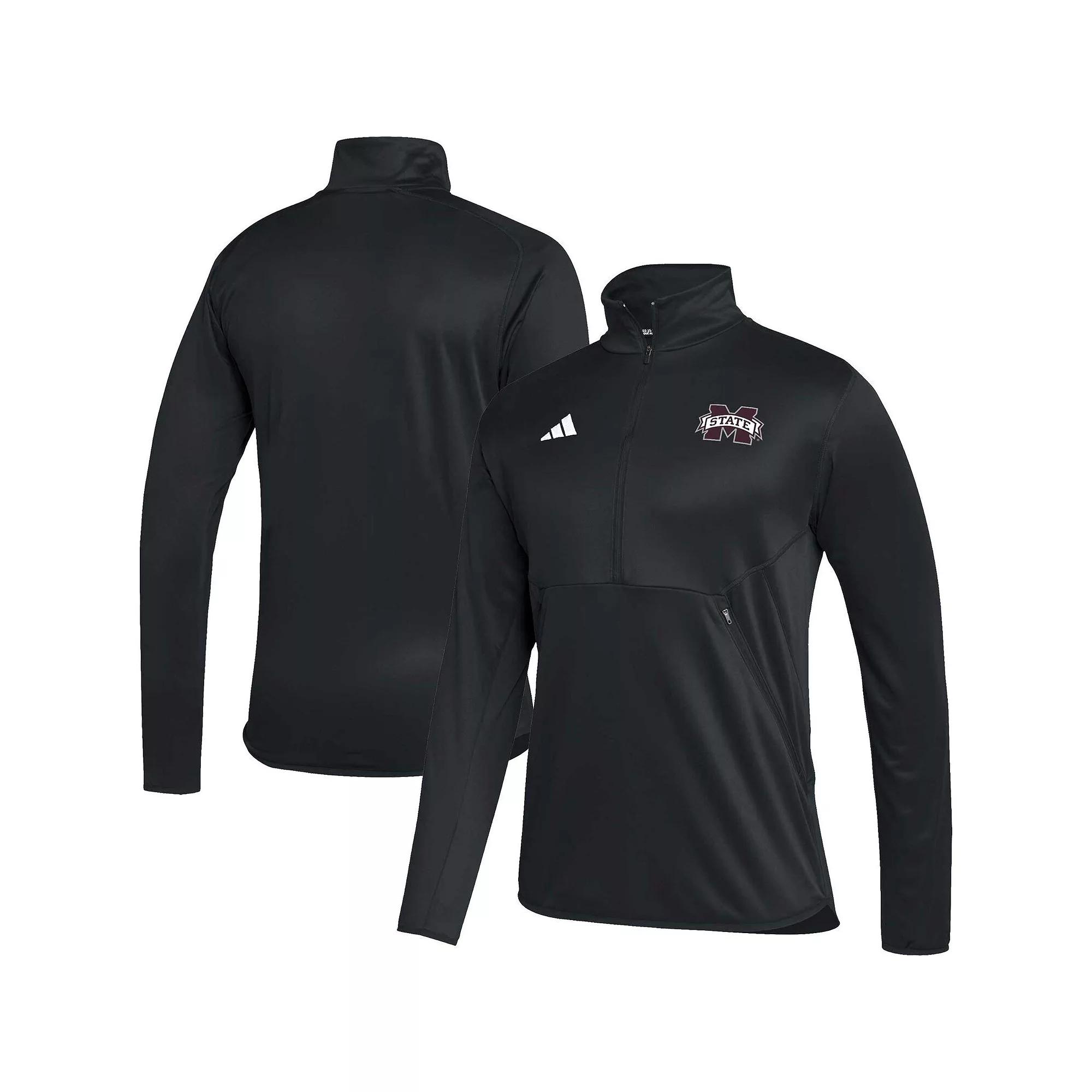 Men's adidas Black Mississippi State Bulldogs 2023 Sideline AEROREADY Half-Zip Top,  Product Image