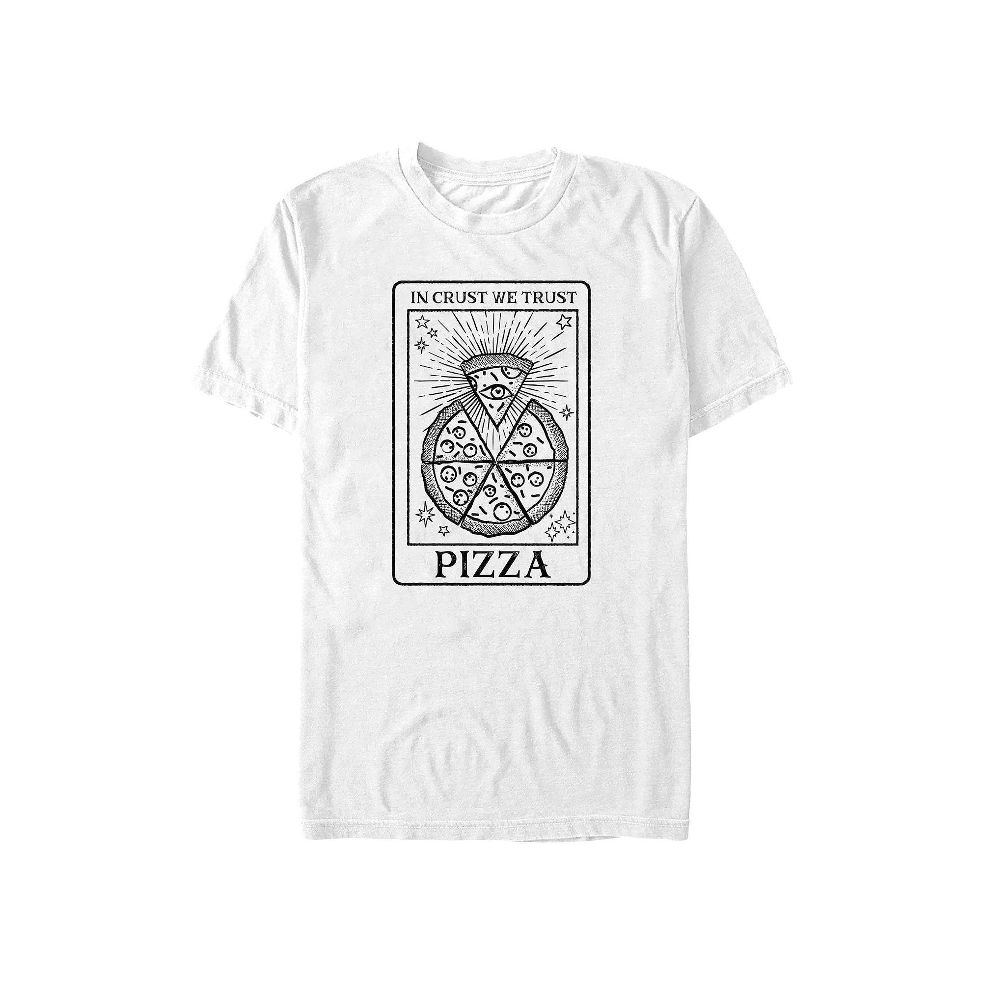 Big & Tall In Crust We Trust Pizza Card Graphic Tee, Men's, Size: 4XL Tall, White Product Image