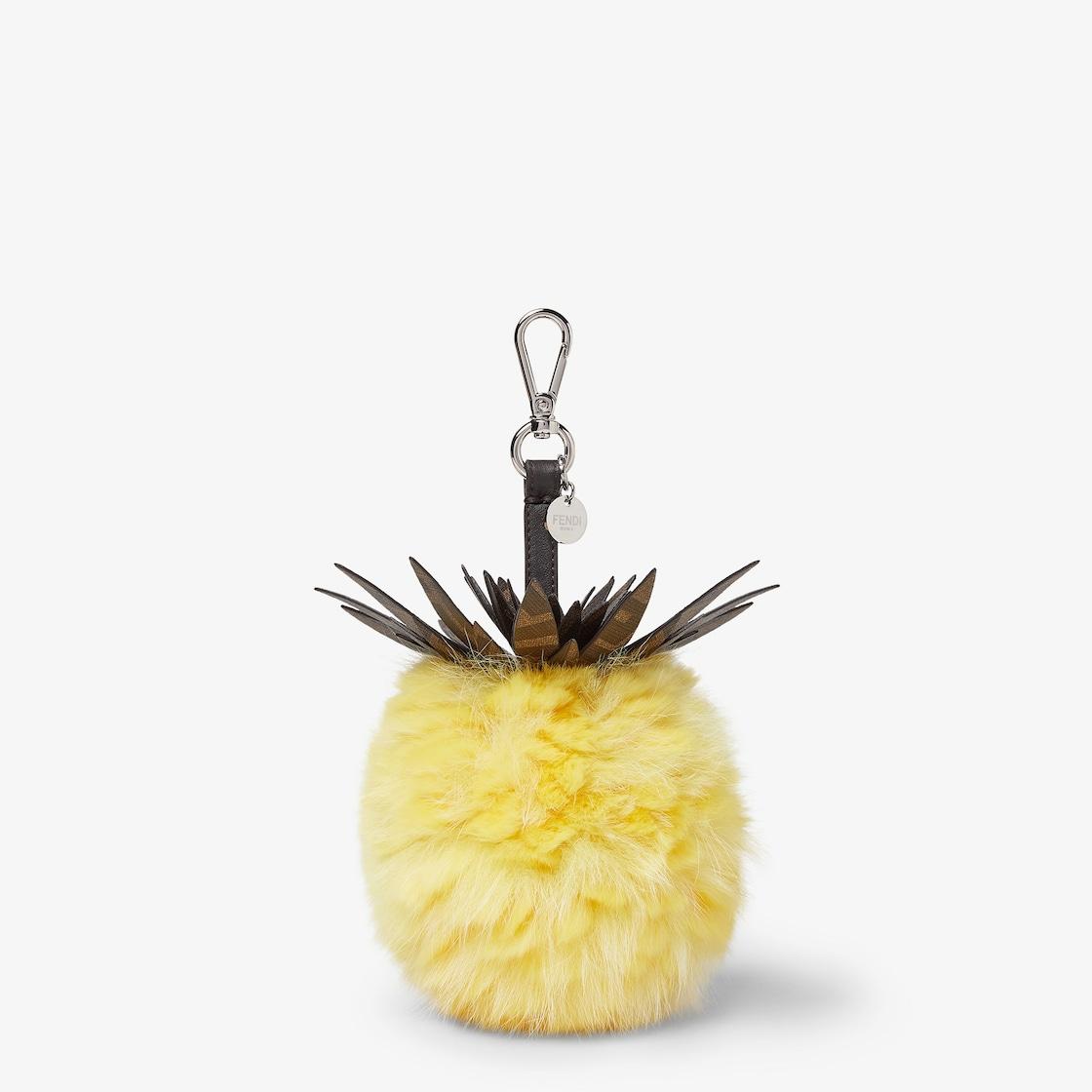 Pineapple CharmYellow rabbit fur and fox fur charm Product Image
