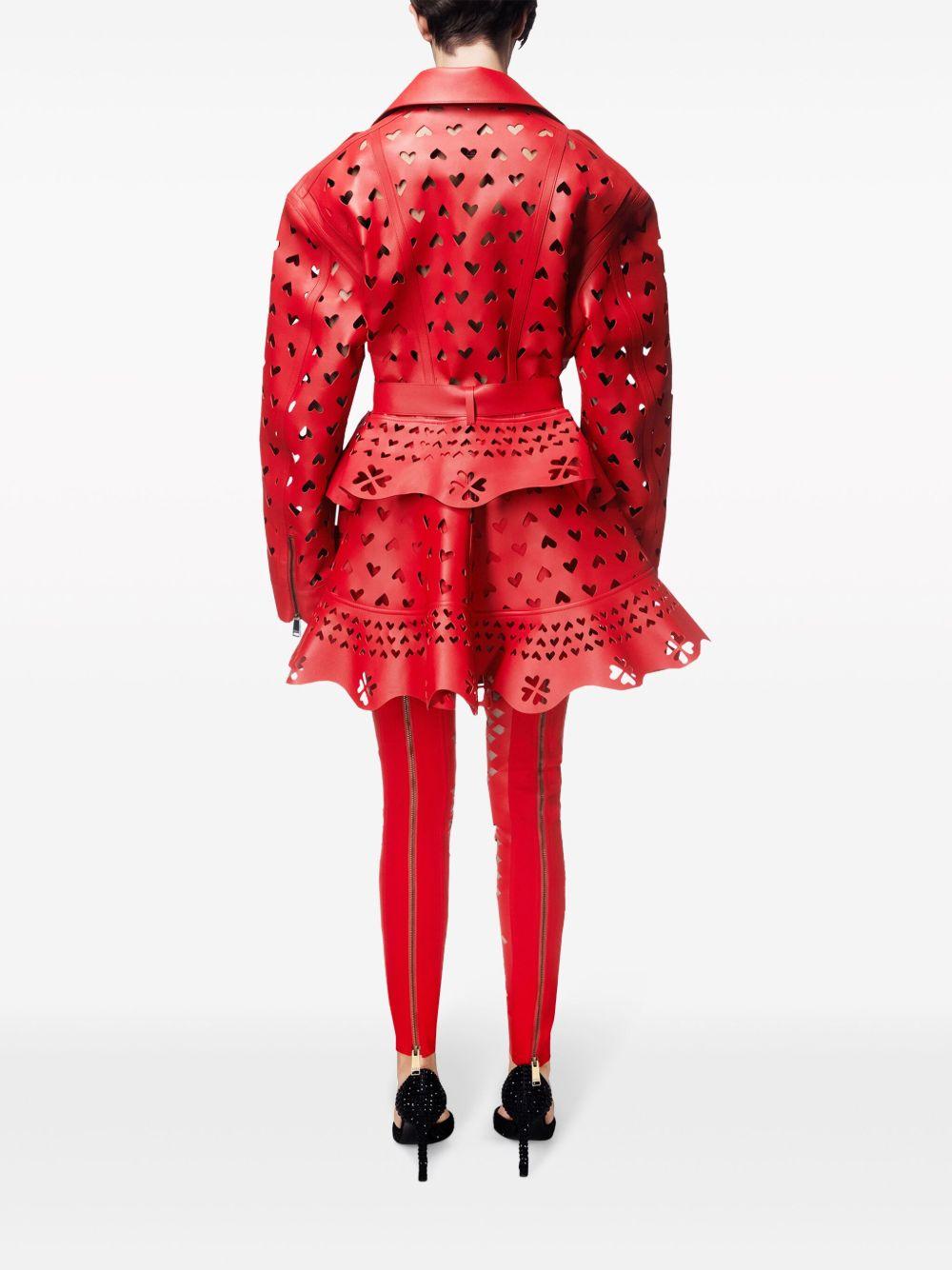 Laser-Cut Heart leather jacket Product Image