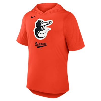 Baltimore Orioles Logo Nike Mens Dri-FIT MLB Hooded T-Shirt | 03NB03ANOLE-C8M Product Image