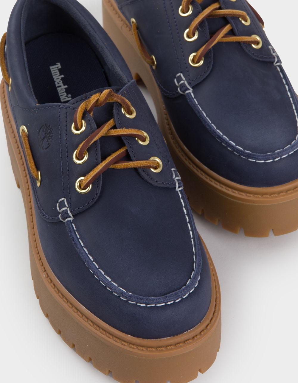 TIMBERLAND Stone Street Womens Platform Boat Shoes - NAVY Product Image