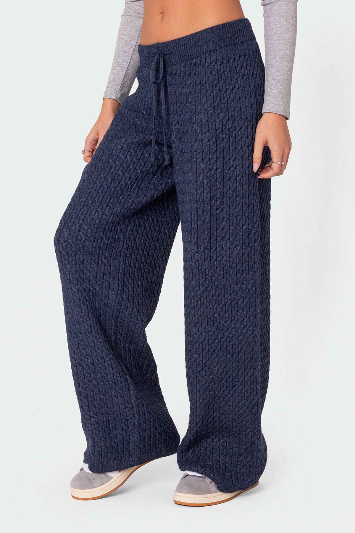 Portia Relaxed Cable Knit Pants Product Image
