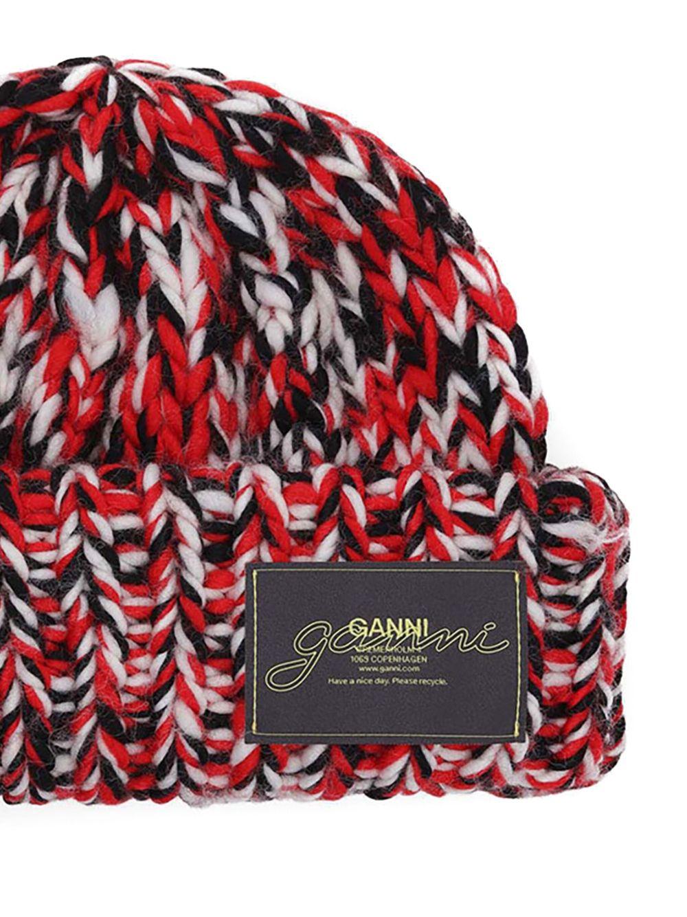 crochet-knit wool beanie Product Image