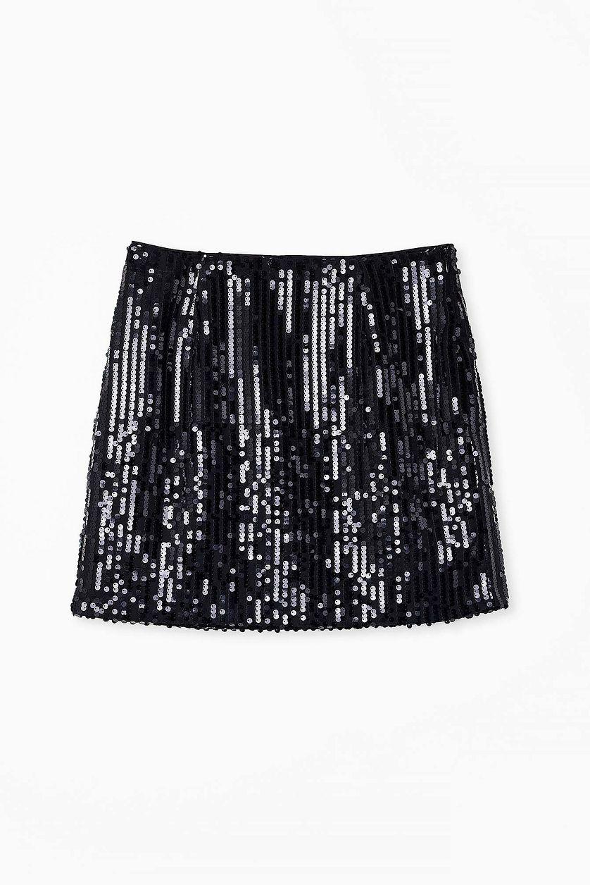 Sequin Mini Skirt Black Product Image