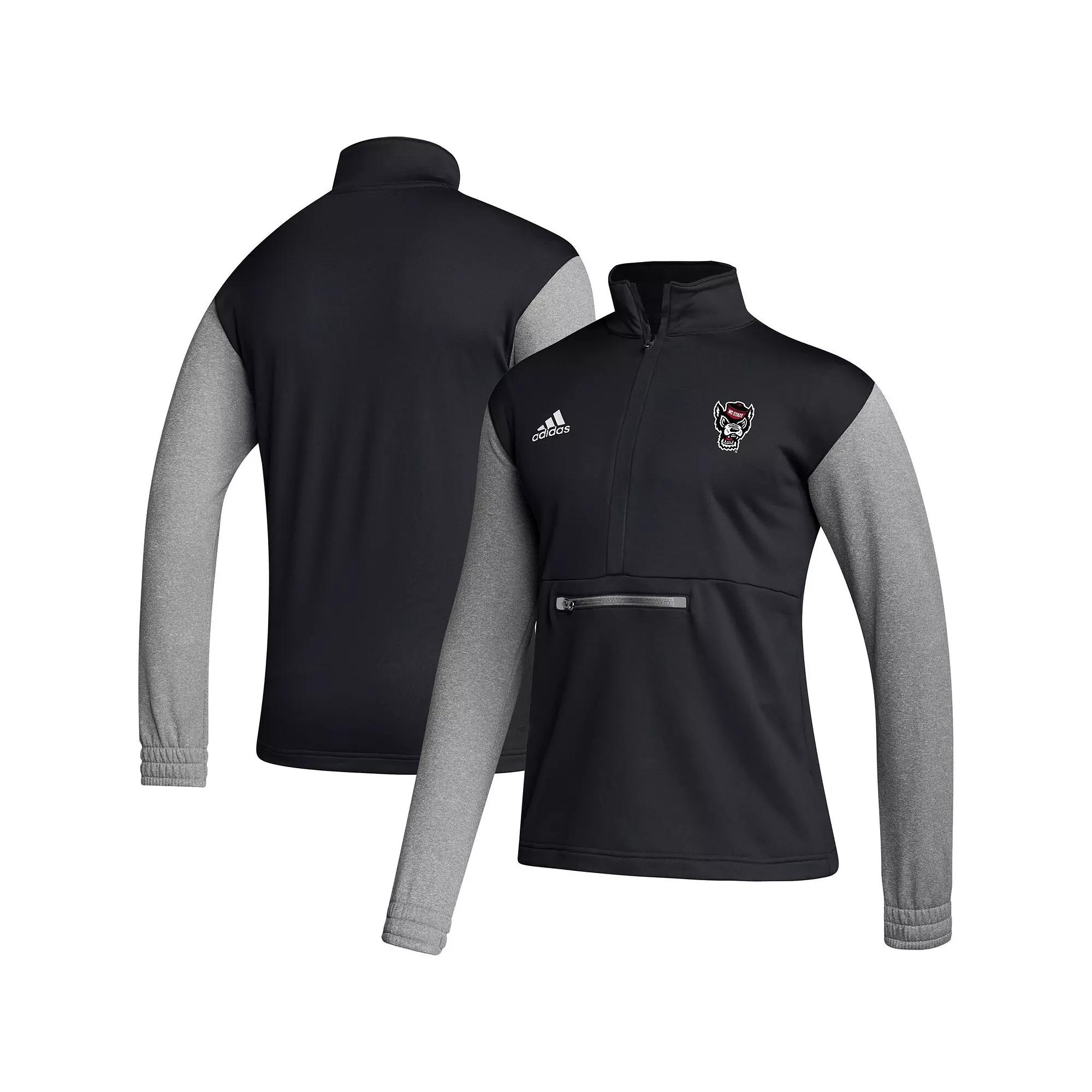 Men's adidas Black NC State Wolfpack Sideline AEROREADY Half-Zip Top,  Product Image