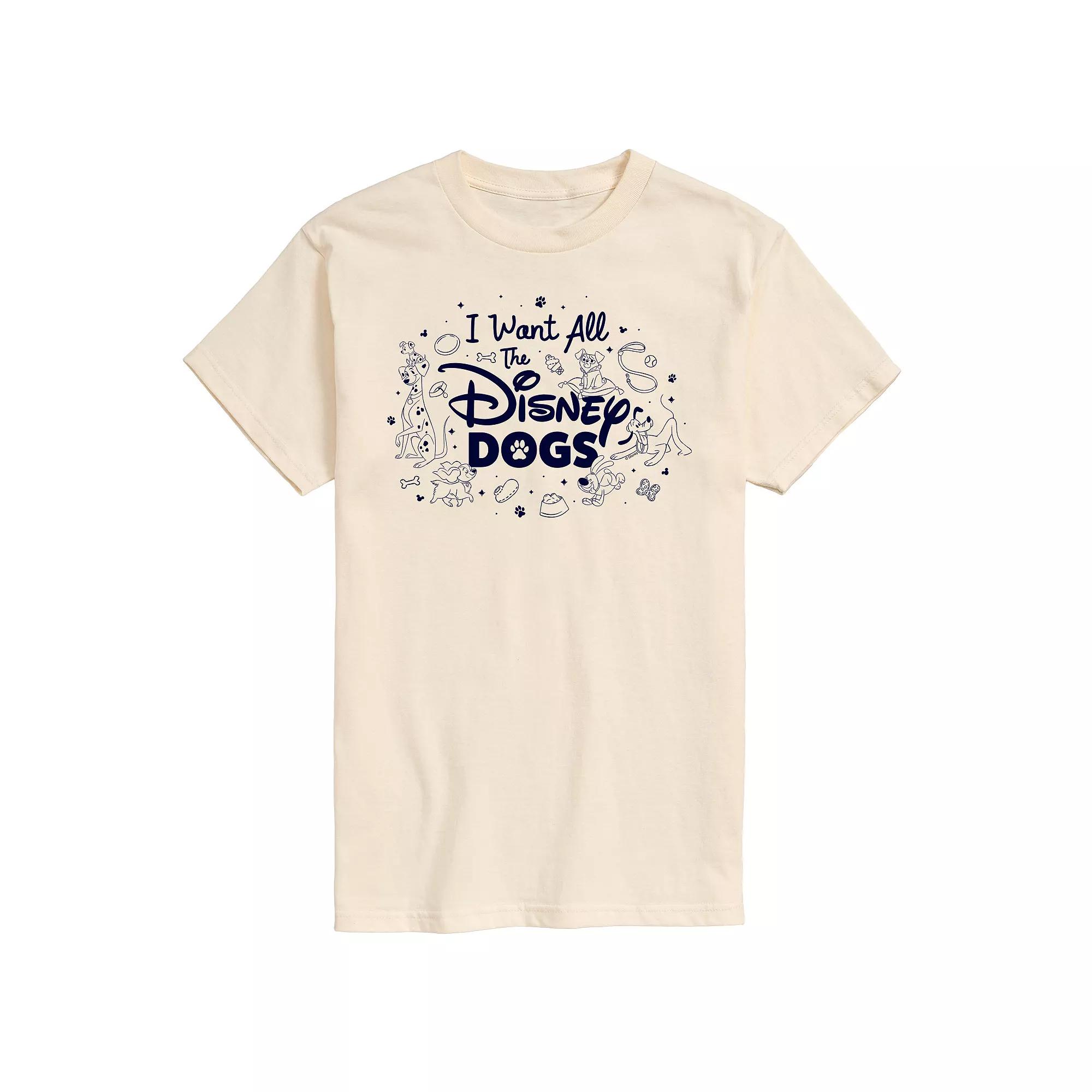 Disney Men's I Want All The Disney Dogs Graphic Tee,  Product Image