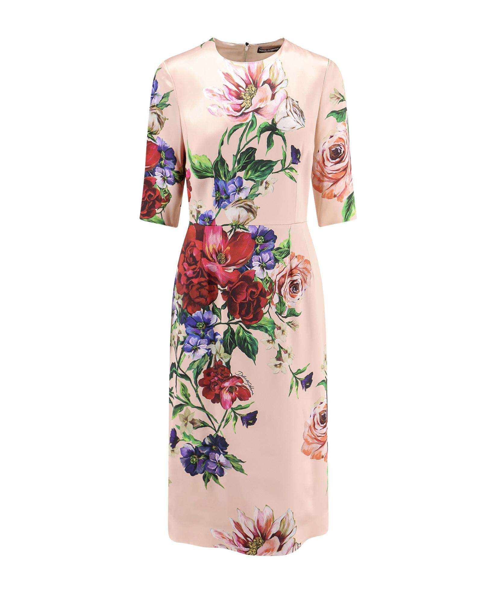 DOLCE & GABBANA Women Flower Print Midi Dress In Neutral Product Image