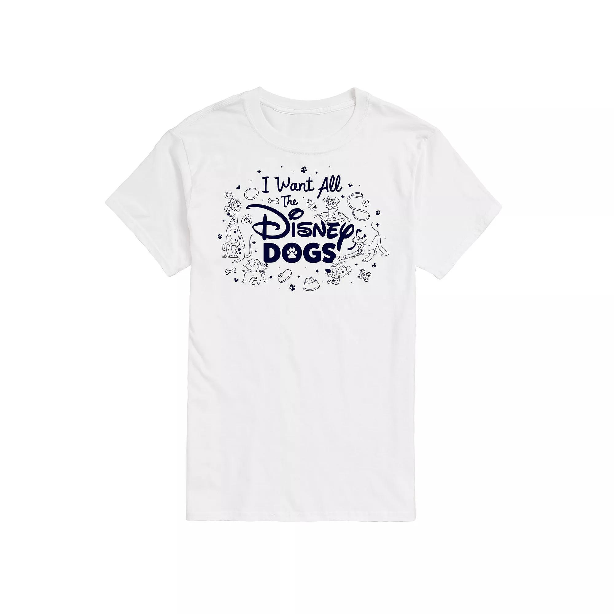 Disney Men's I Want All The Disney Dogs Graphic Tee,  Product Image