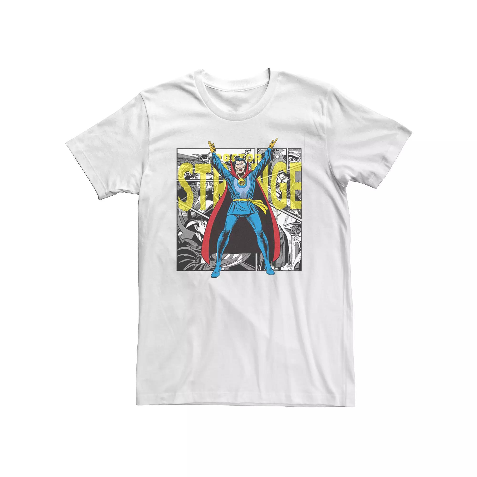 Big & Tall Marvel Doctor Strange Portrait Comic Panels Tee, Men's, Size: 5XL, White Product Image